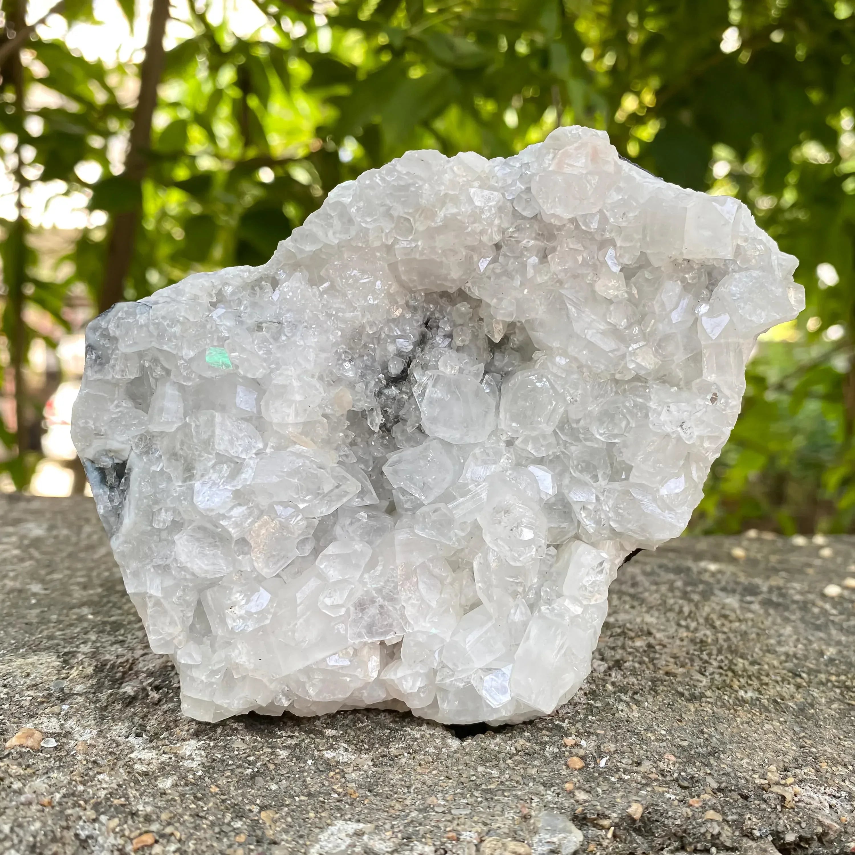 White Apophyllite Cluster: Raw Healing Crystal, Reiki Meditation Stone 580gm Zeolite