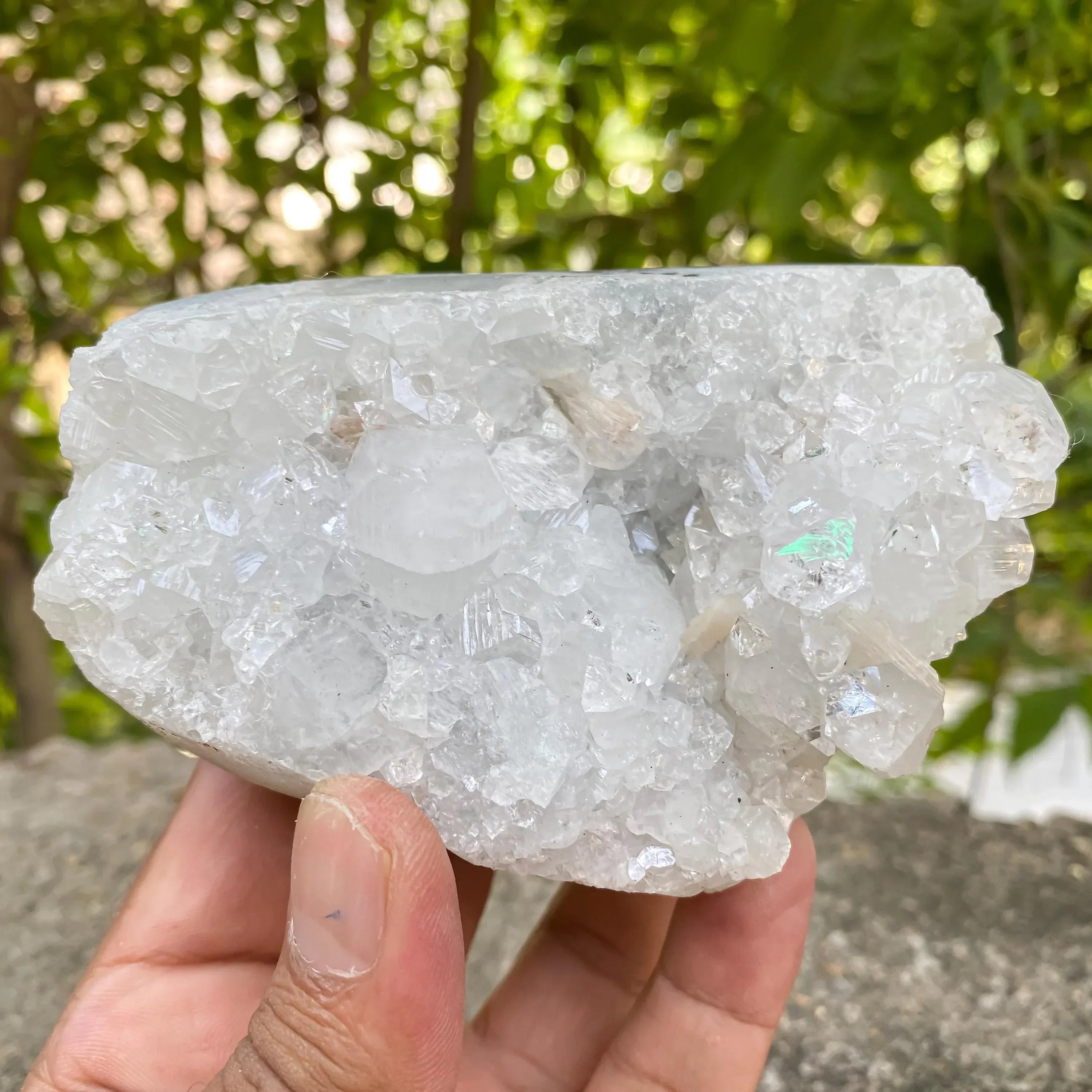 565gm Natural White Apophyllite Cluster Raw Crystal Mineral Reiki Healing Specimen Zeolite