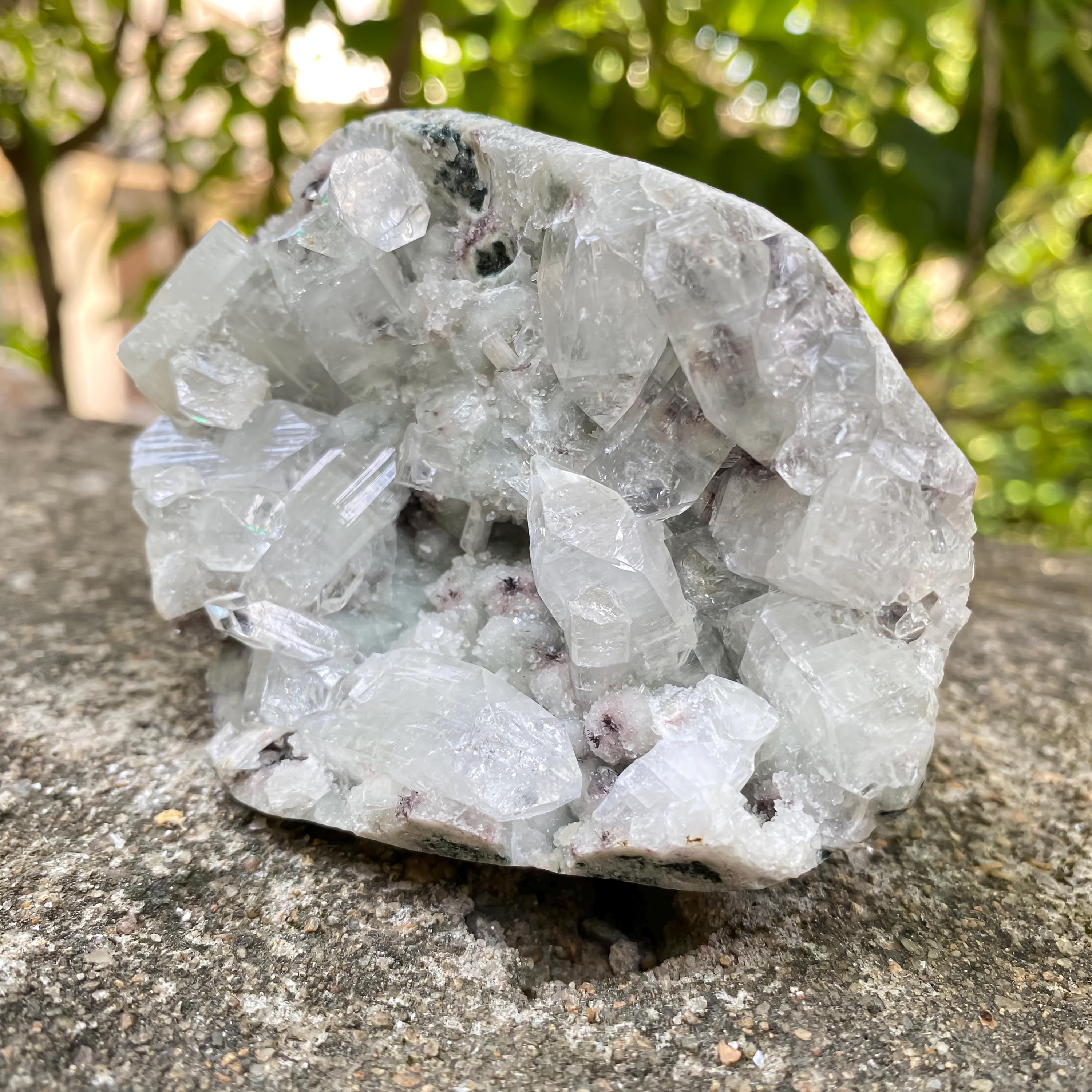 Apophyllite Zeolite Cluster: 315gm Natural Healing Stone, Meditation Decor Rough