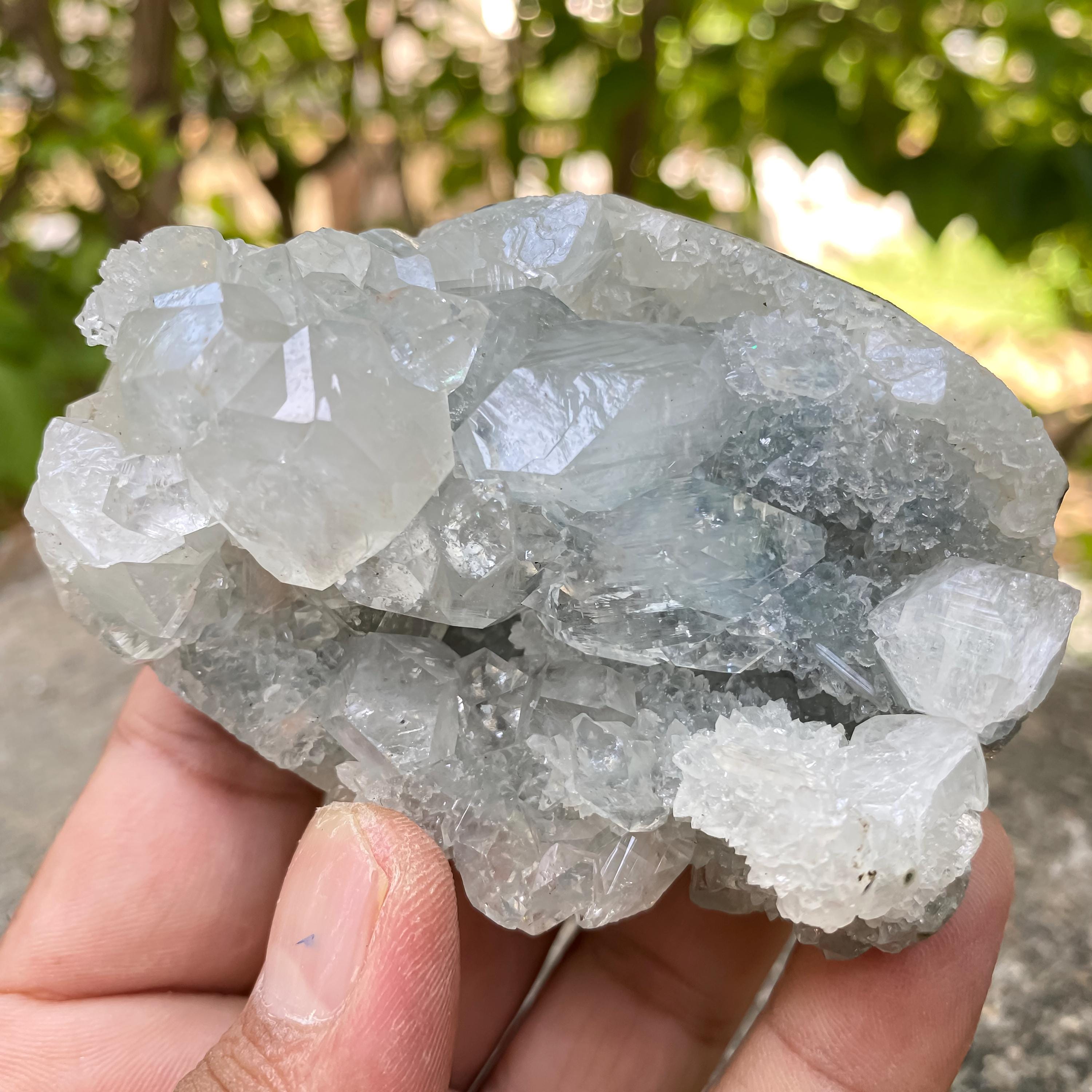 Raw Apophyllite Crystal Cluster: Natural Healing Stone, Mineral Decor 200gm