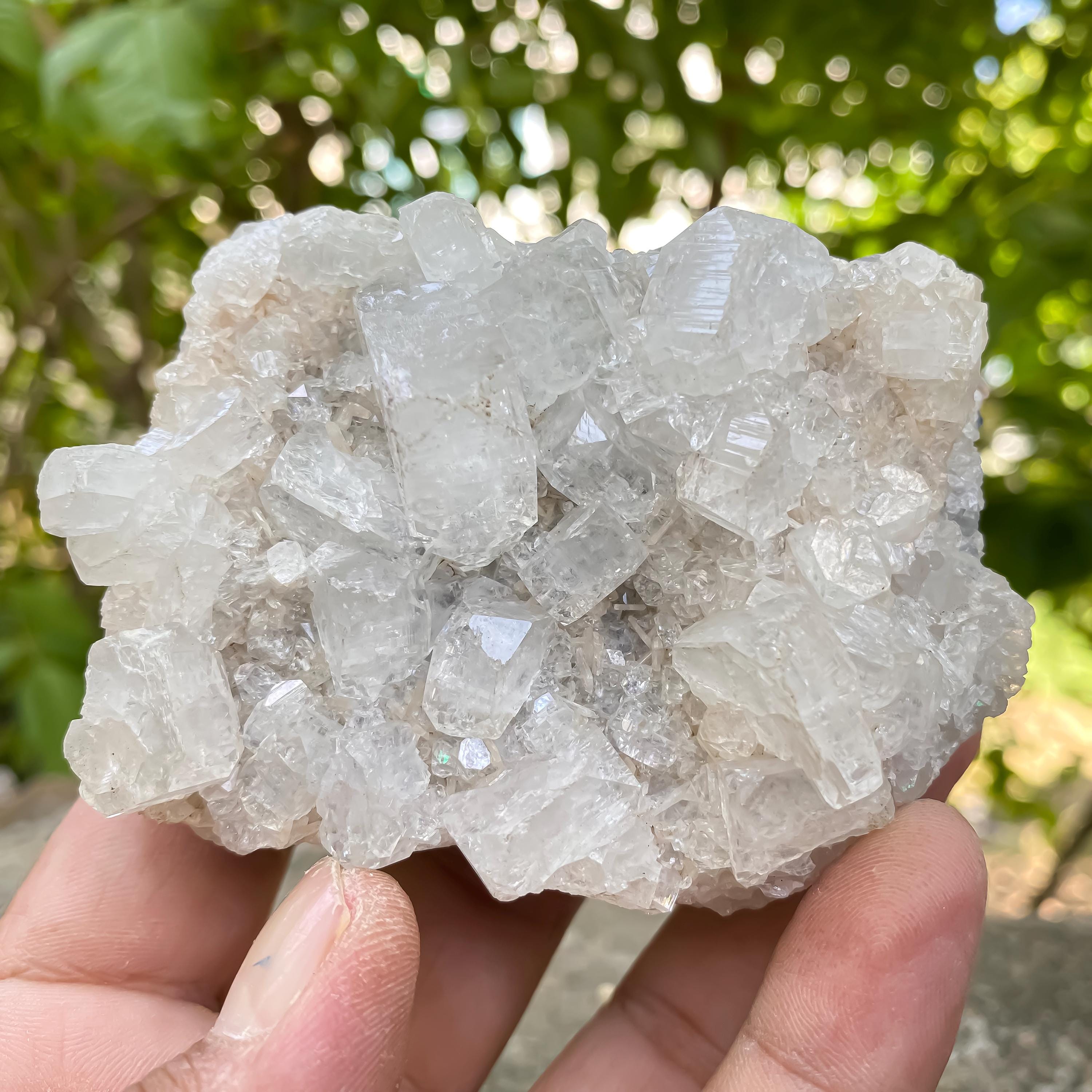 White Apophyllite Crystal Cluster: Natural Healing Stone 290gm