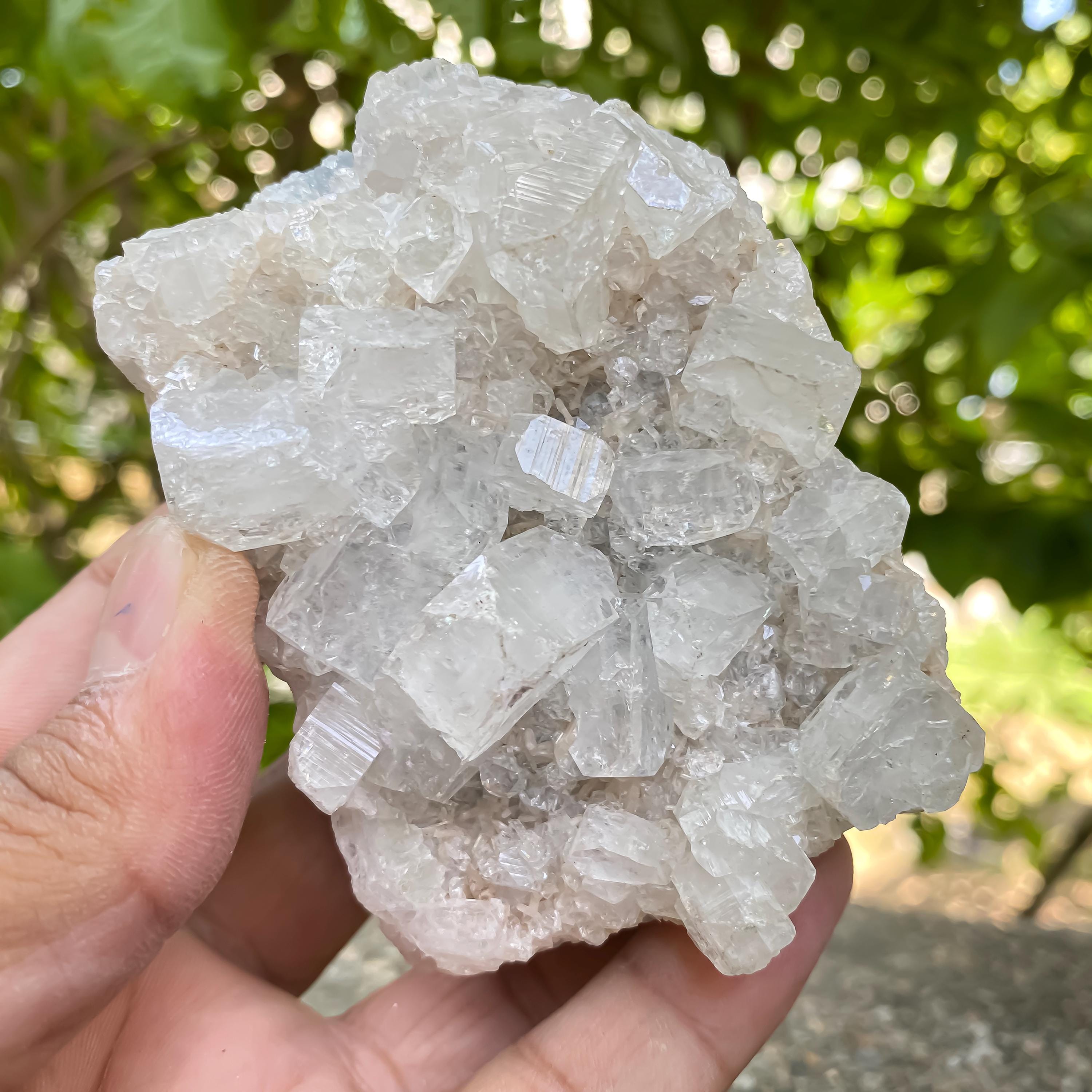 White Apophyllite Crystal Cluster: Natural Healing Stone 290gm