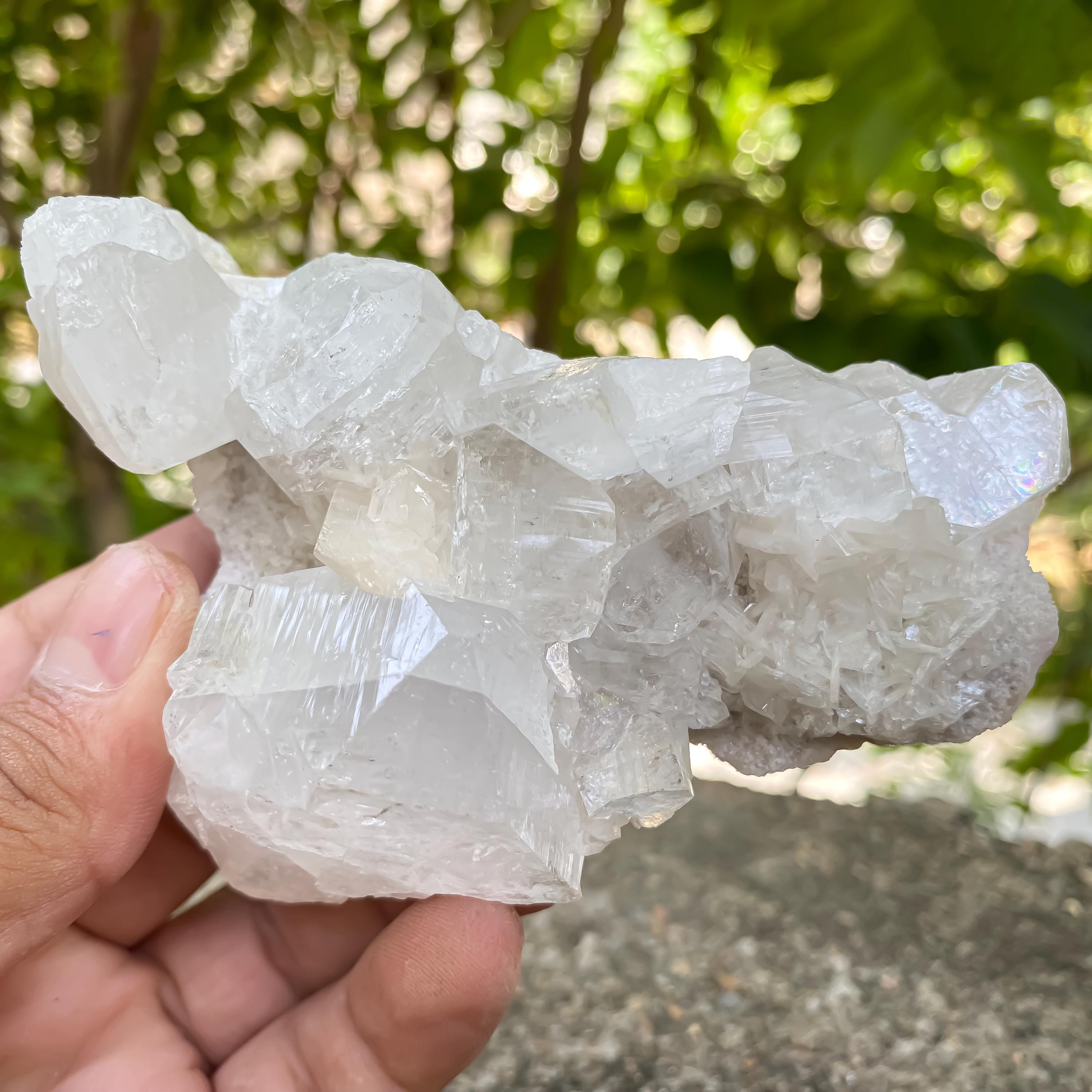 Raw White Apophyllite Cluster: 220gm Rare Crystal Specimen, Home Decor