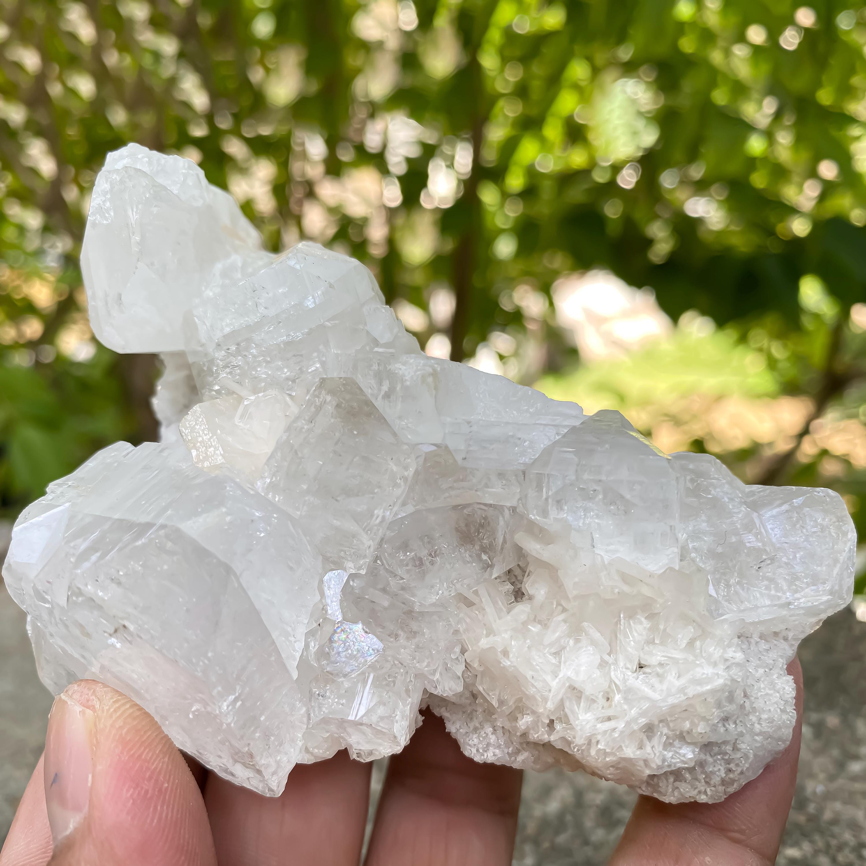 Raw White Apophyllite Cluster: 220gm Rare Crystal Specimen, Home Decor