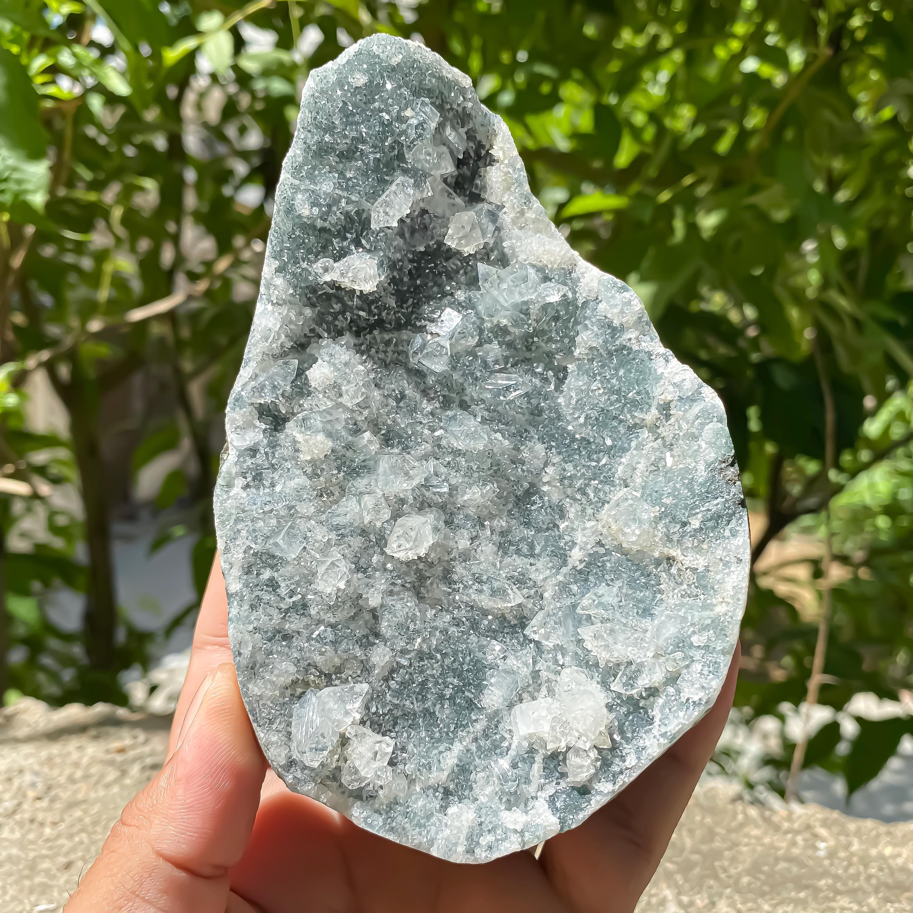 Raw White Apophyllite Cluster: Natural Zeolite Stone, Reiki Crystal 695gm