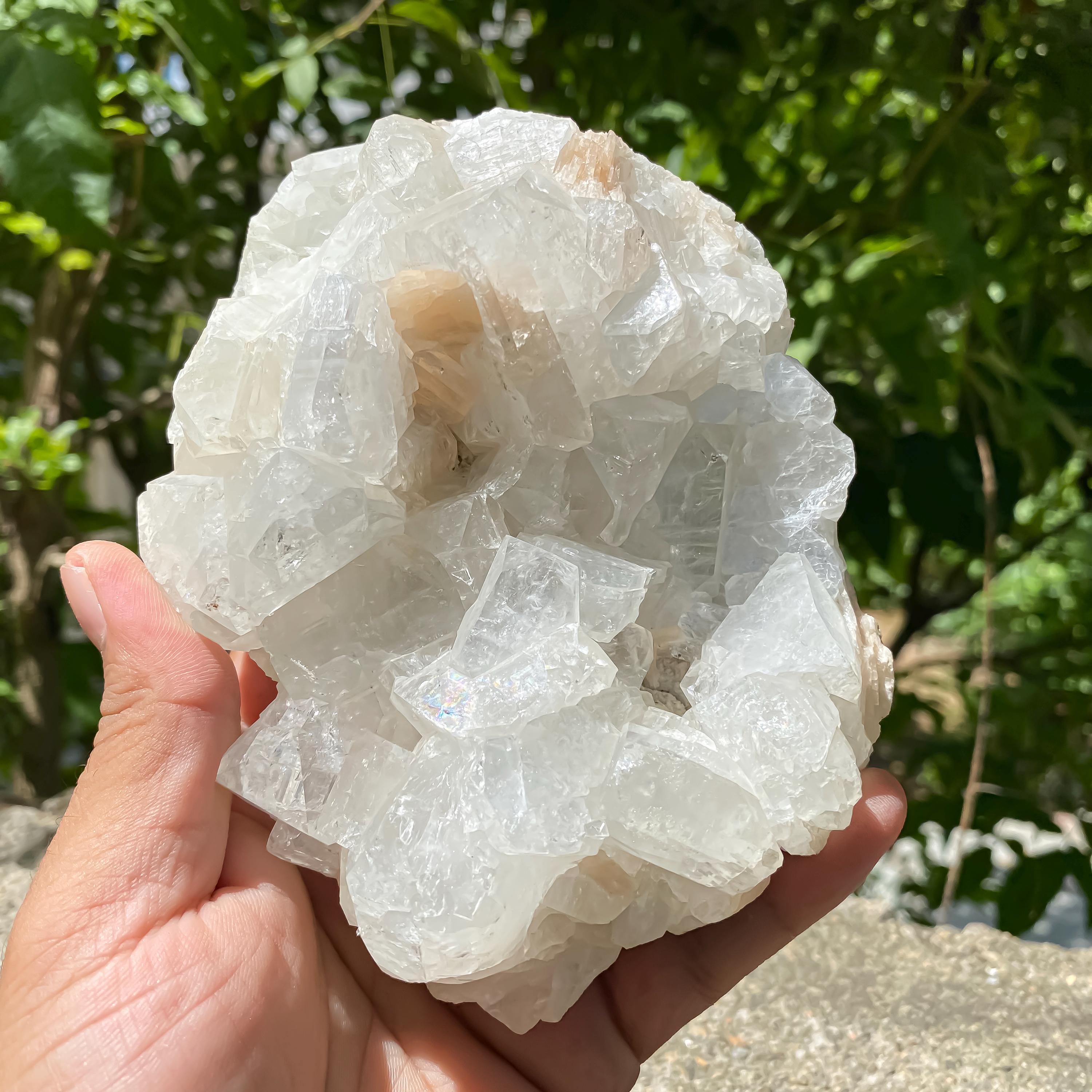 Natural Apophyllite Crystal Cluster: Spiritual Home Decor, Meditation Stone 835gm