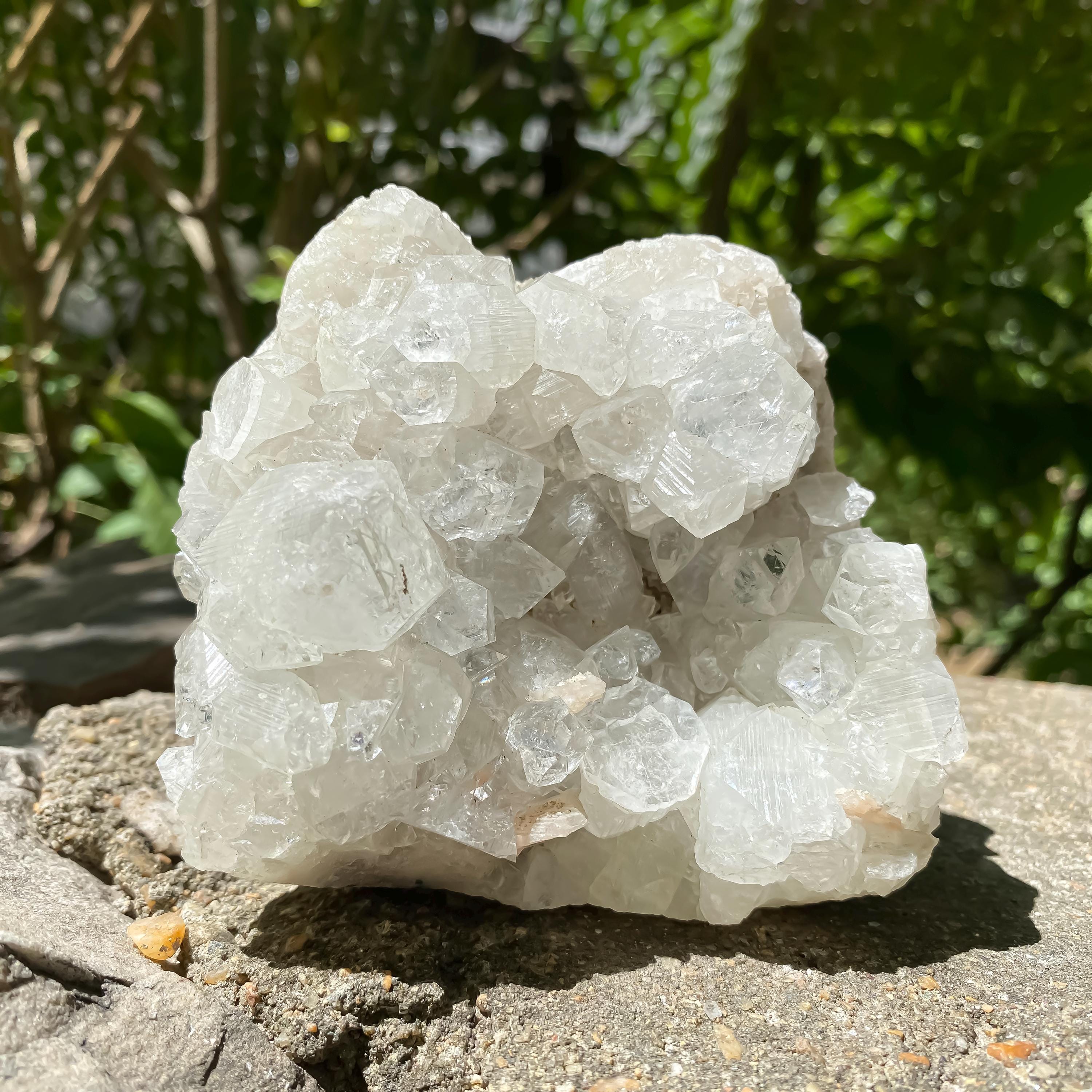 White Apophyllite Crystal Cluster: Healing Stone Home Decor 640gm