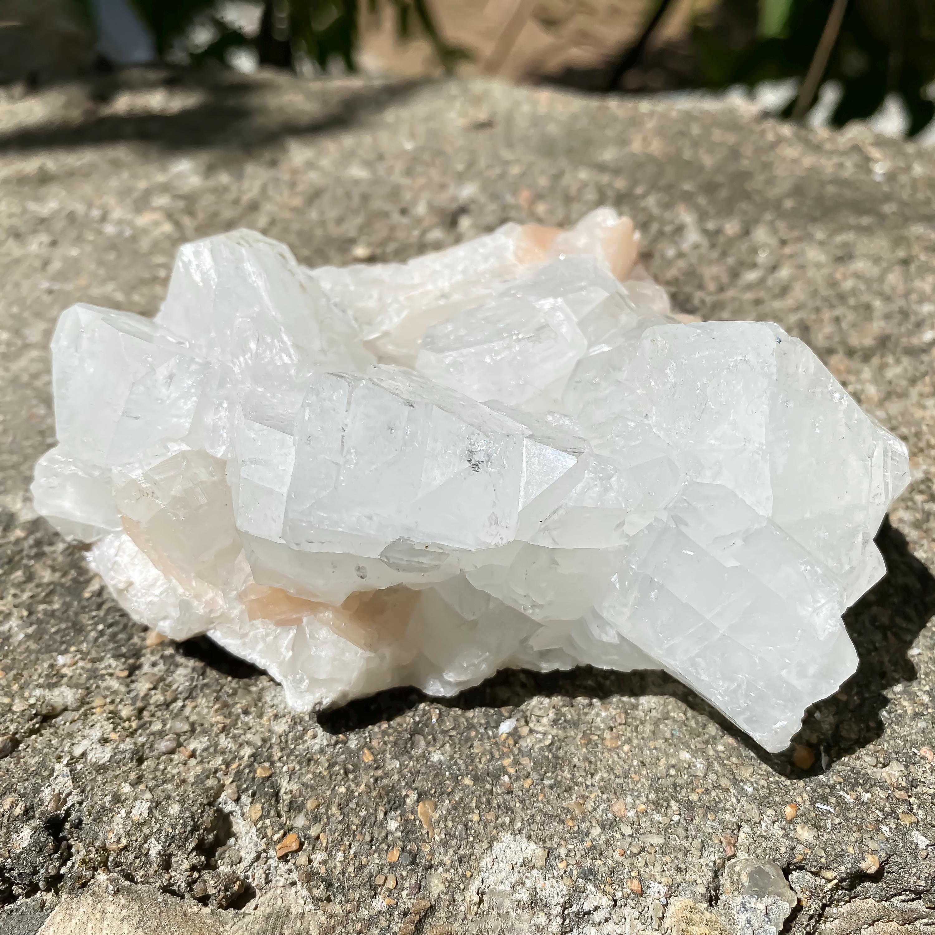 Natural Apophyllite with Stilbite Crystal Cluster  Natural Zeolite Mineral from India 365gm