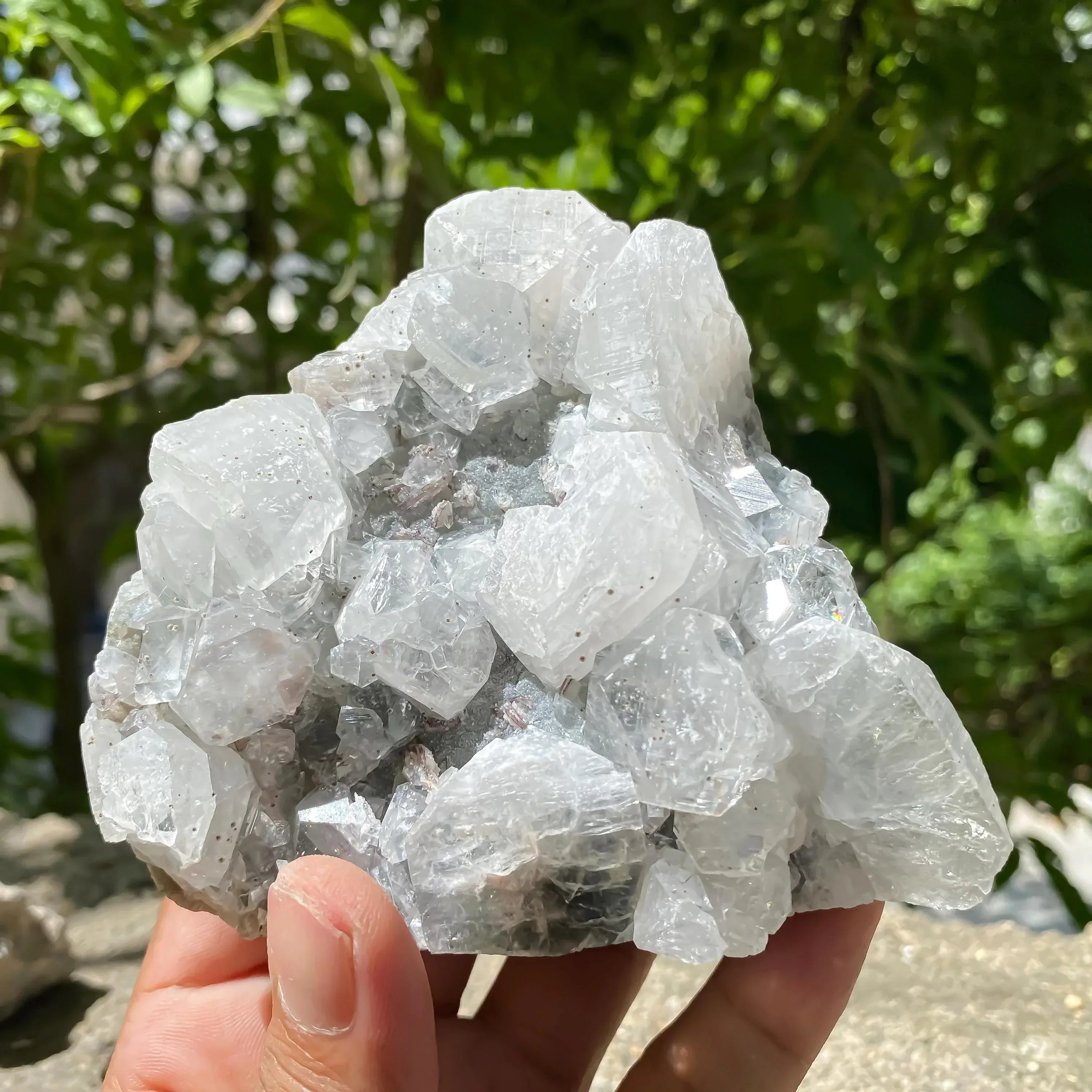 Apophyllite Crystal Cluster, Stunning Sparkling Zeolite Specimen, Cubic White Apophyllite Zeolite Cluster 580gm Zeolite