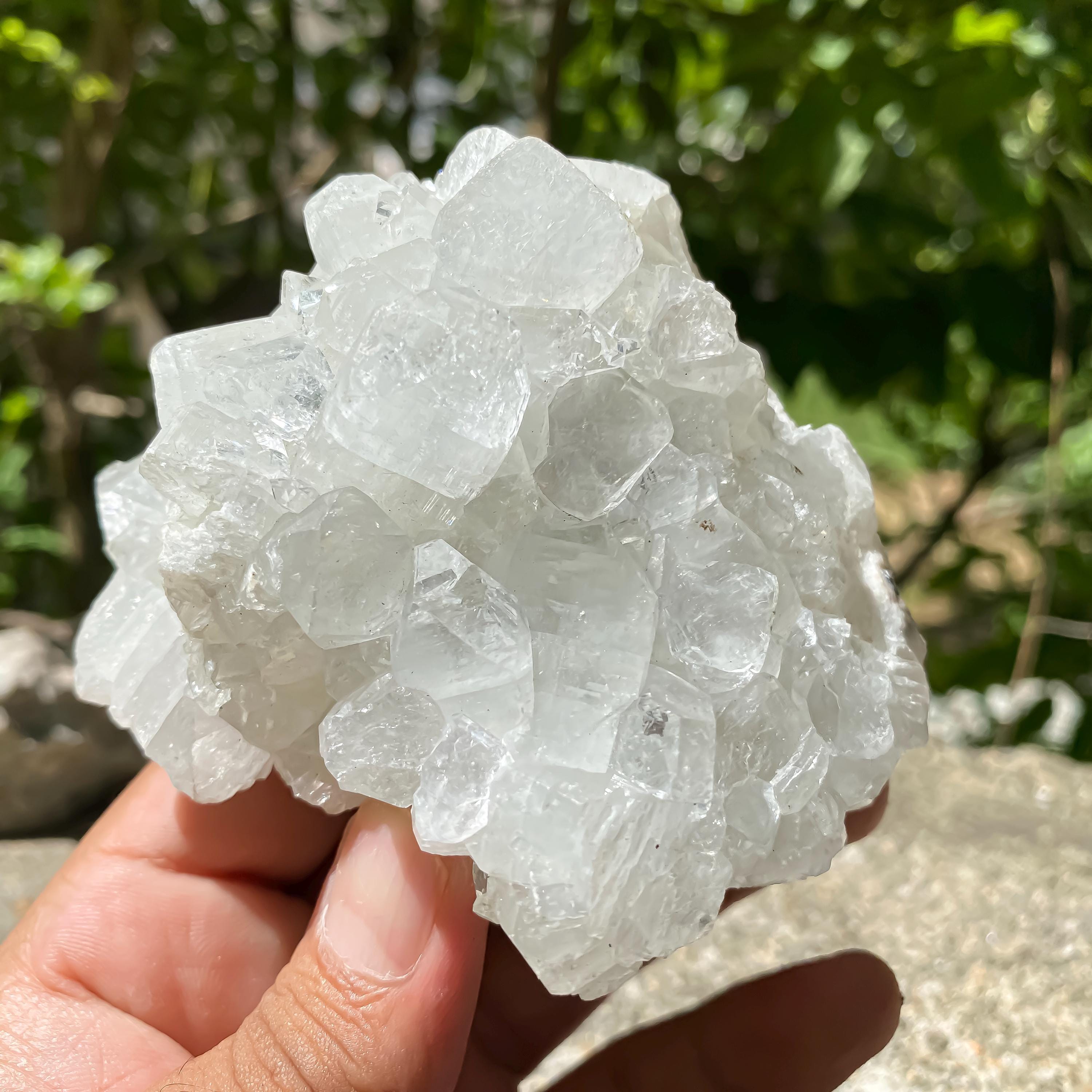 Raw White Apophyllite Cluster: 340gm Rare Crystal Specimen, Home Decor