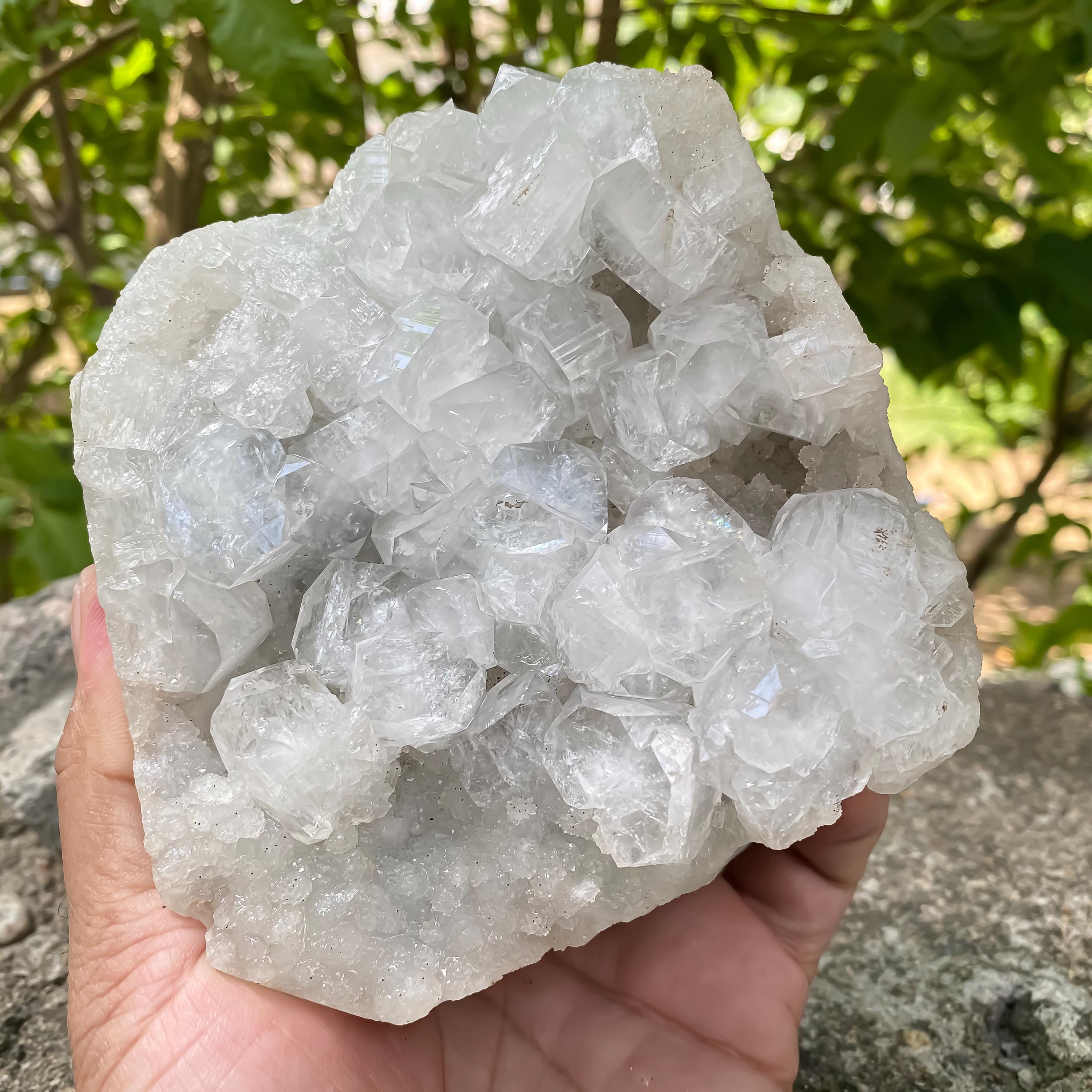 Natural Apophyllite with Stilbite Cluster - High Vibration Reiki Healing Crystal 975gm