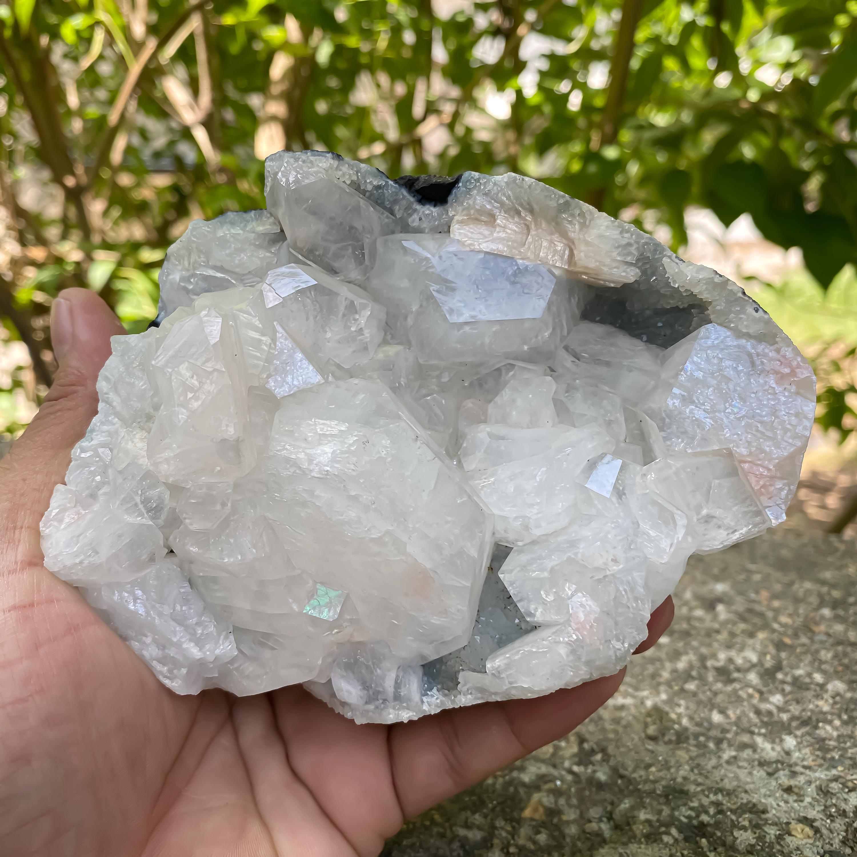 Natural Apophyllite Crystal Cluster  Zeolite Rough Mineral for Healing, Meditation, Home Decor 695gm