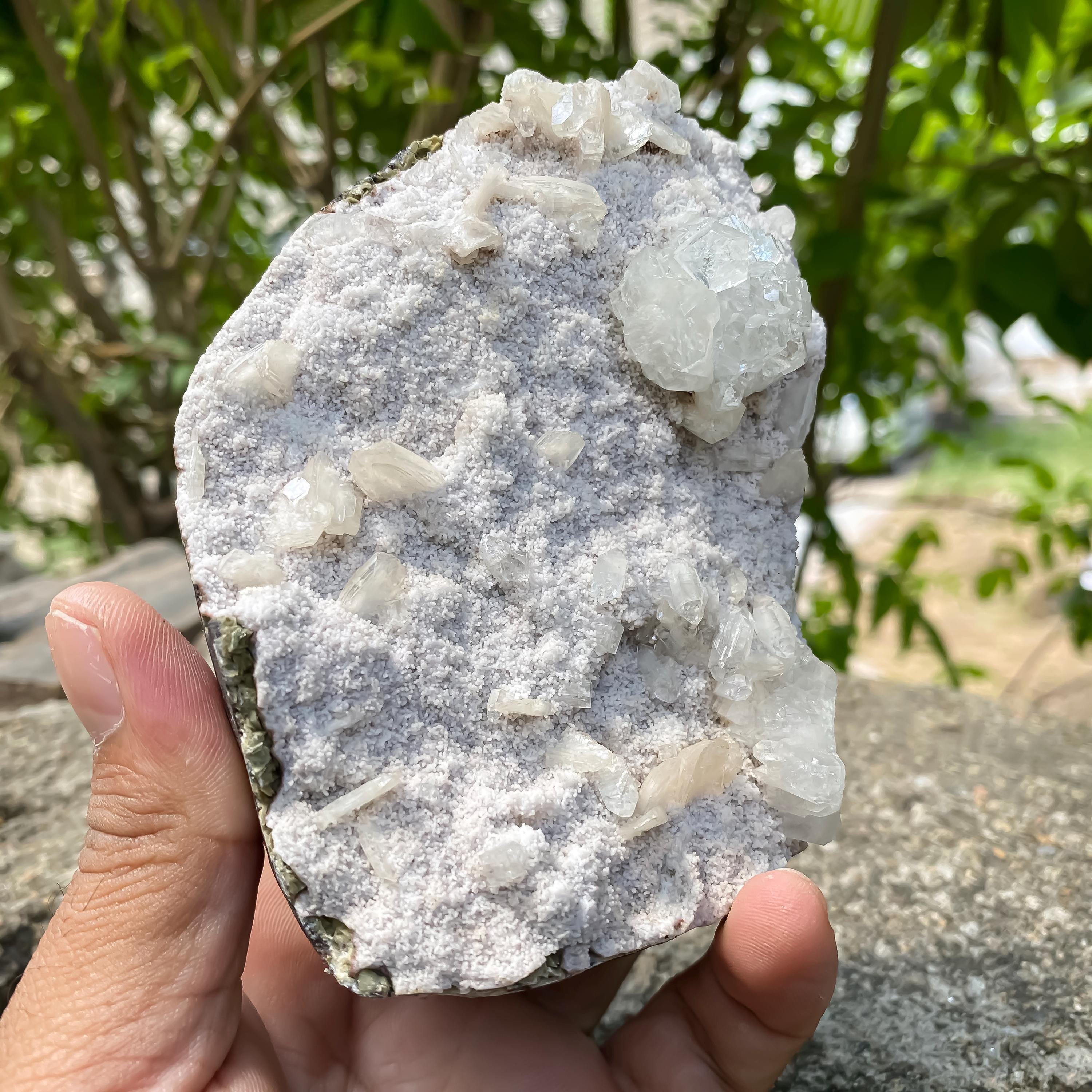 Raw White Apophyllite Crystal Cluster: Natural Reiki Healing Stone