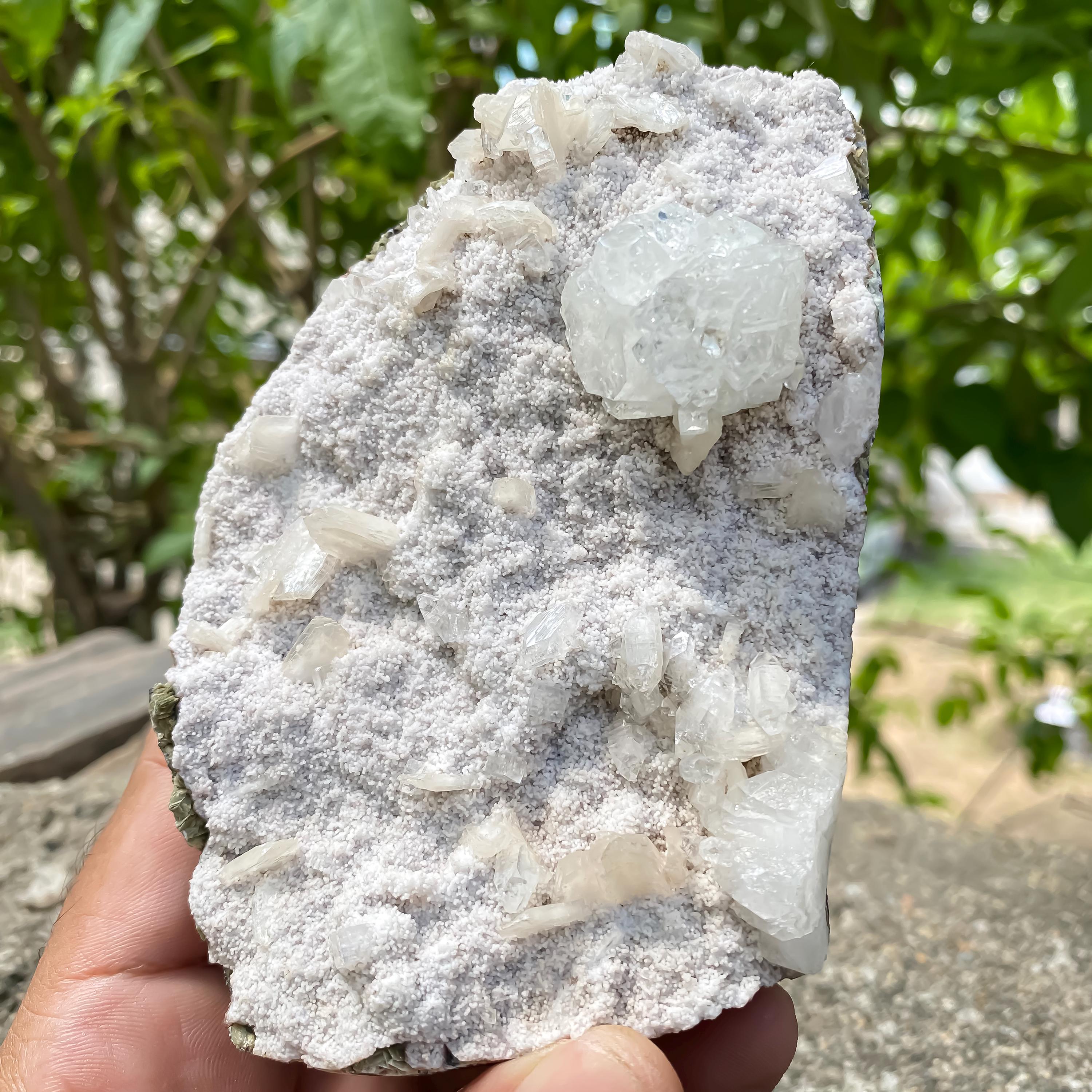 Raw White Apophyllite Crystal Cluster: Natural Reiki Healing Stone