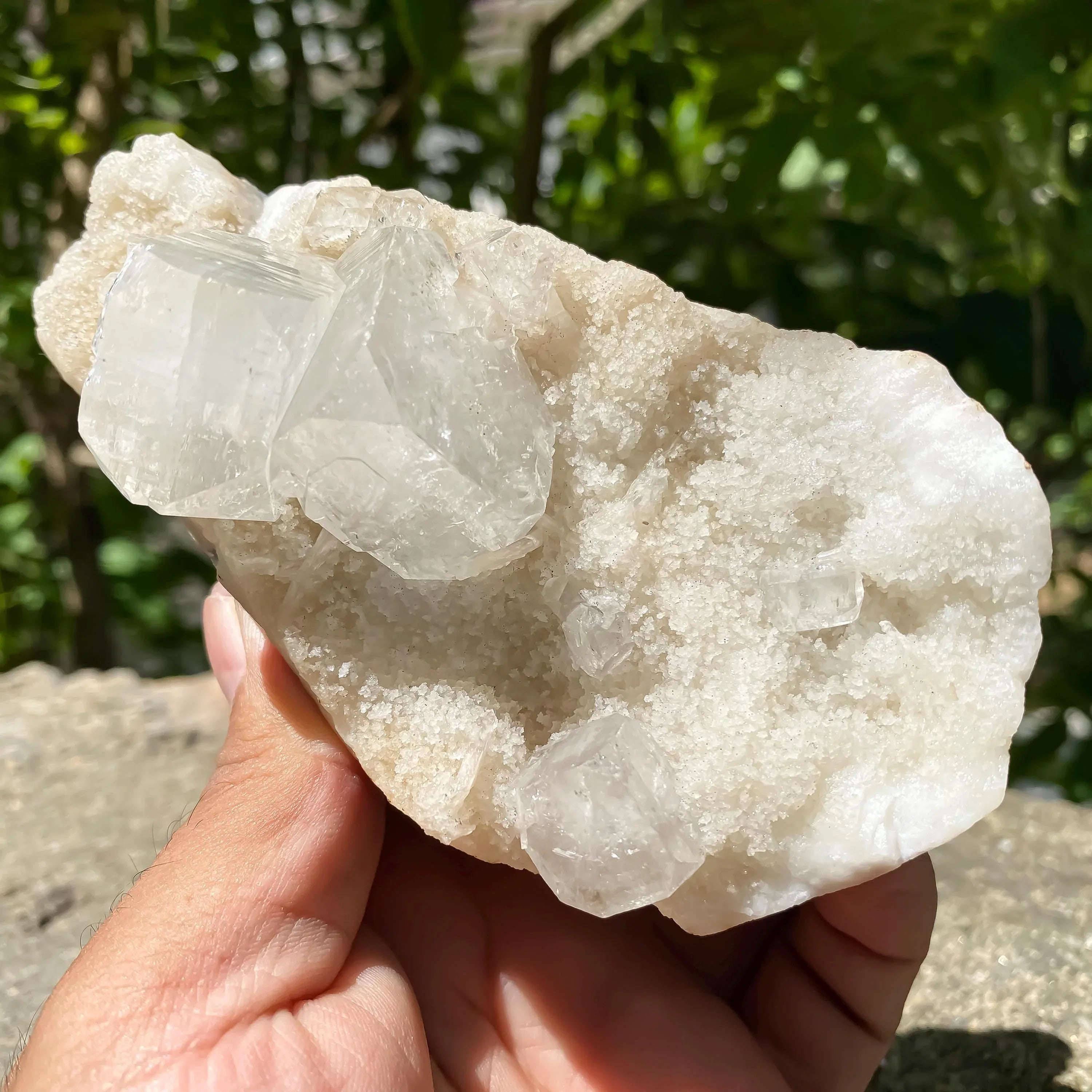 White Apophyllite Crystal Cluster | Raw Mineral | Reiki Healing Stone | Cluster Rough - Himalya Quartz