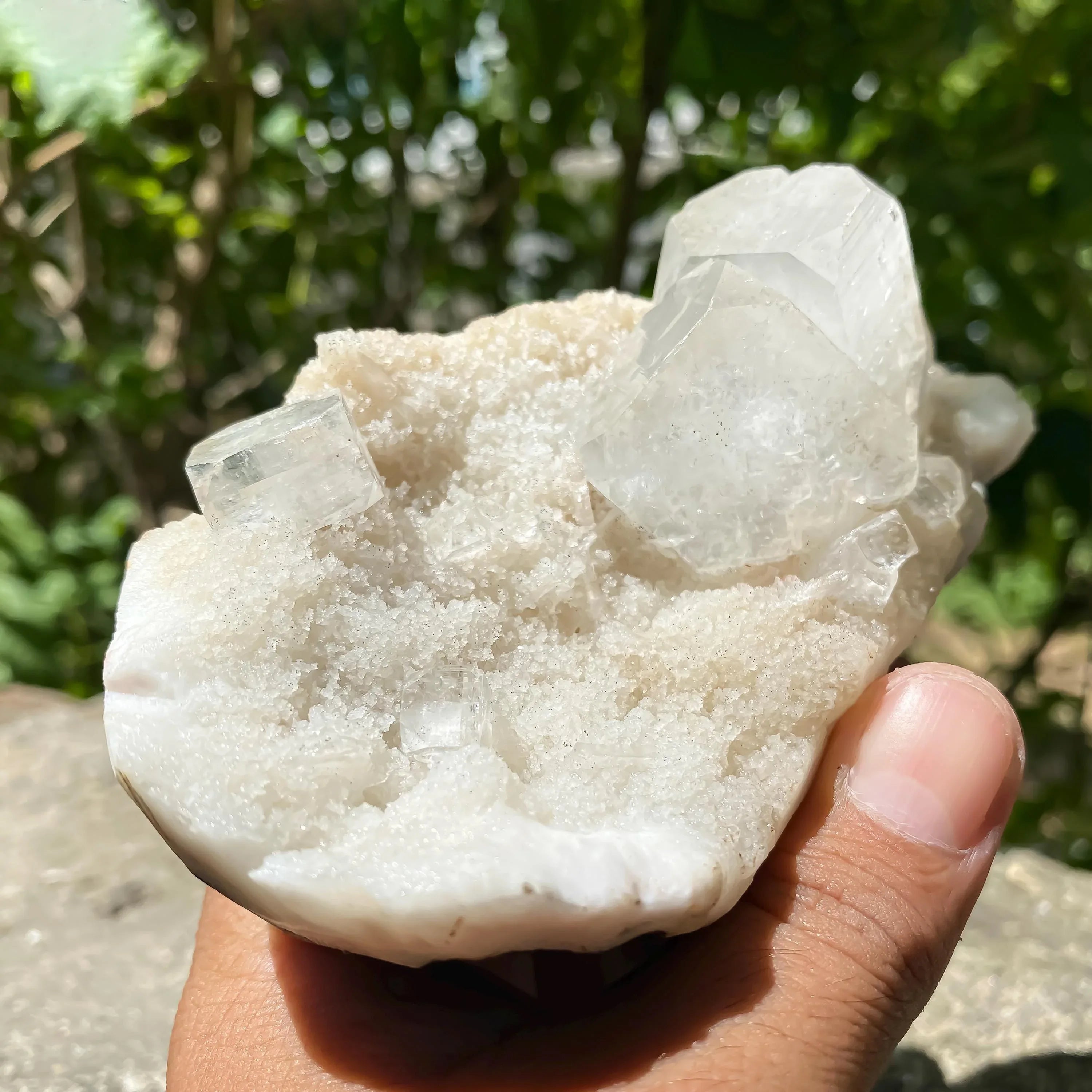 White Apophyllite Crystal Cluster | Raw Mineral | Reiki Healing Stone | Cluster Rough - Himalya Quartz
