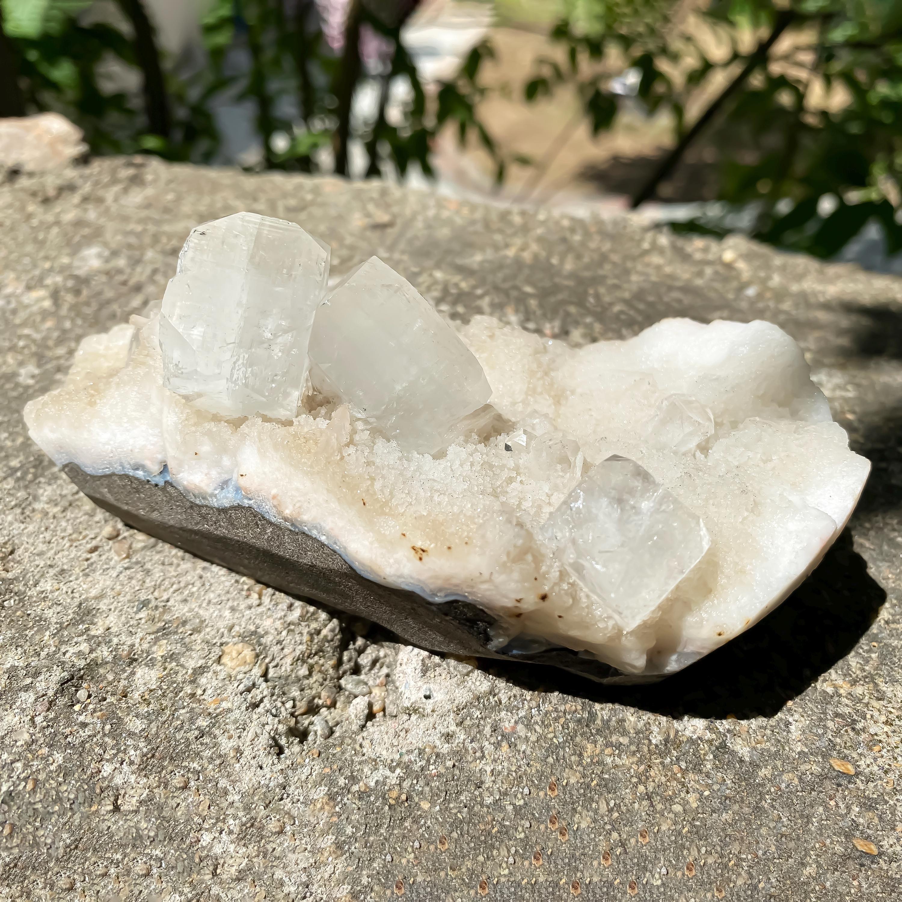 White Apophyllite Crystal Cluster | Raw Mineral | Reiki Healing Stone | Cluster Rough - Himalya Quartz