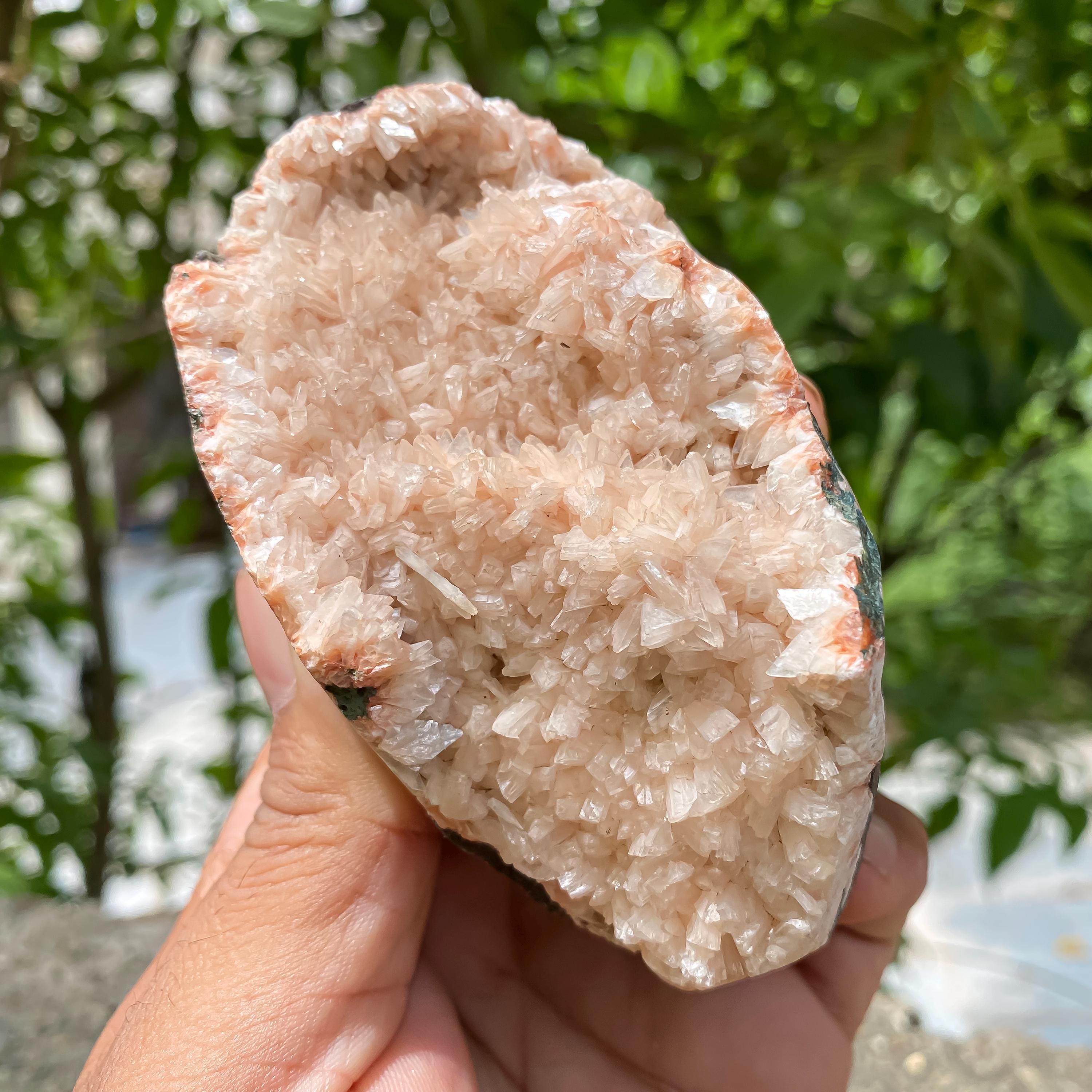 Natural Stillbite Apophyllite Geode Crystal Cluster for Healing, 320gm Meditation & Home Decor Gifts