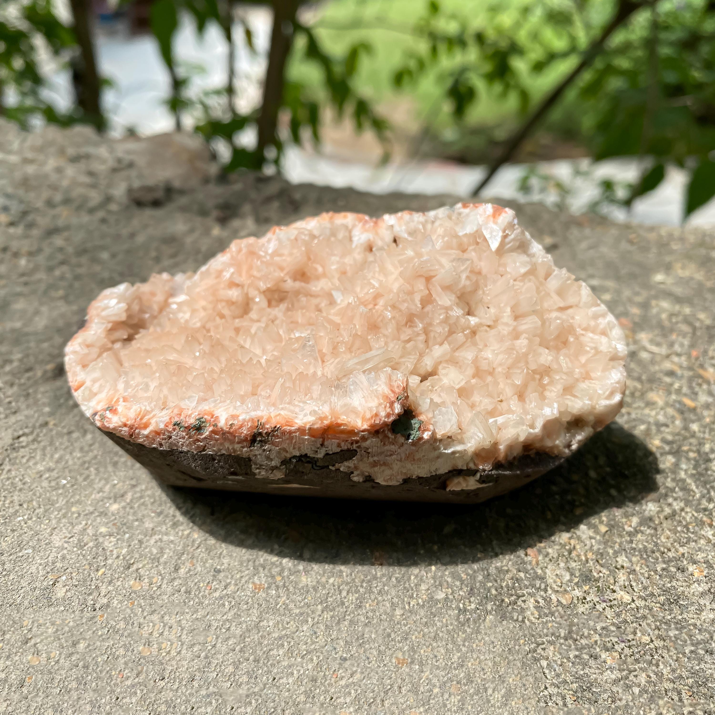Natural Stillbite Apophyllite Geode Crystal Cluster for Healing, 320gm Meditation & Home Decor Gifts