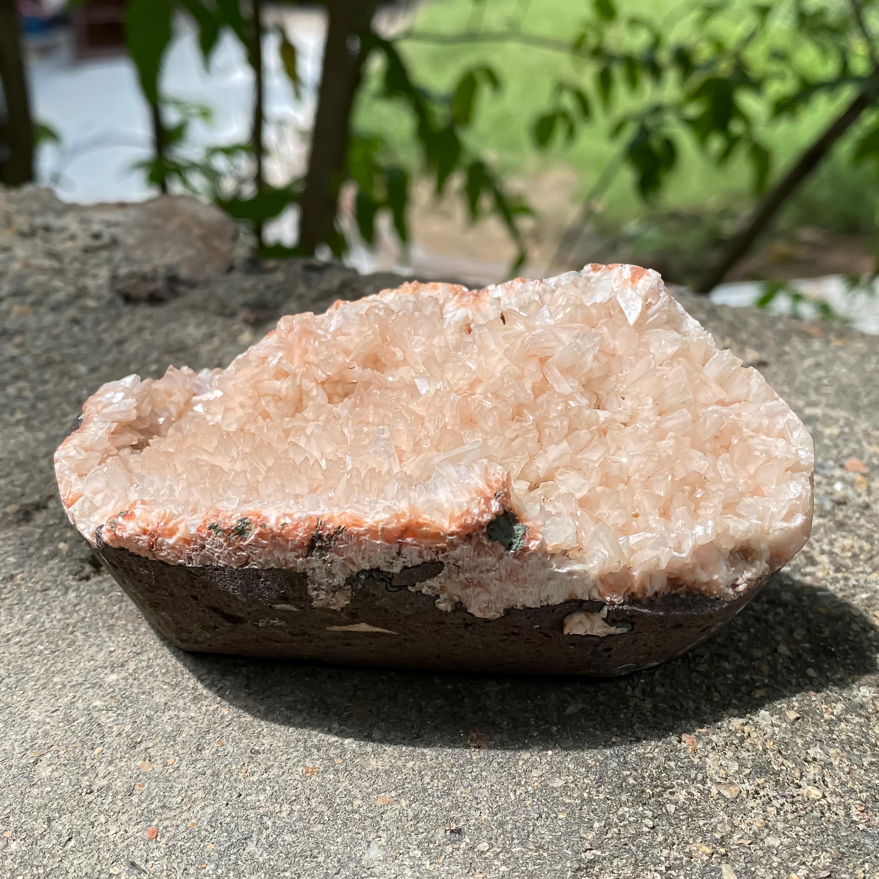 Natural Stillbite Apophyllite Geode Crystal Cluster for Healing, 320gm Meditation & Home Decor Gifts