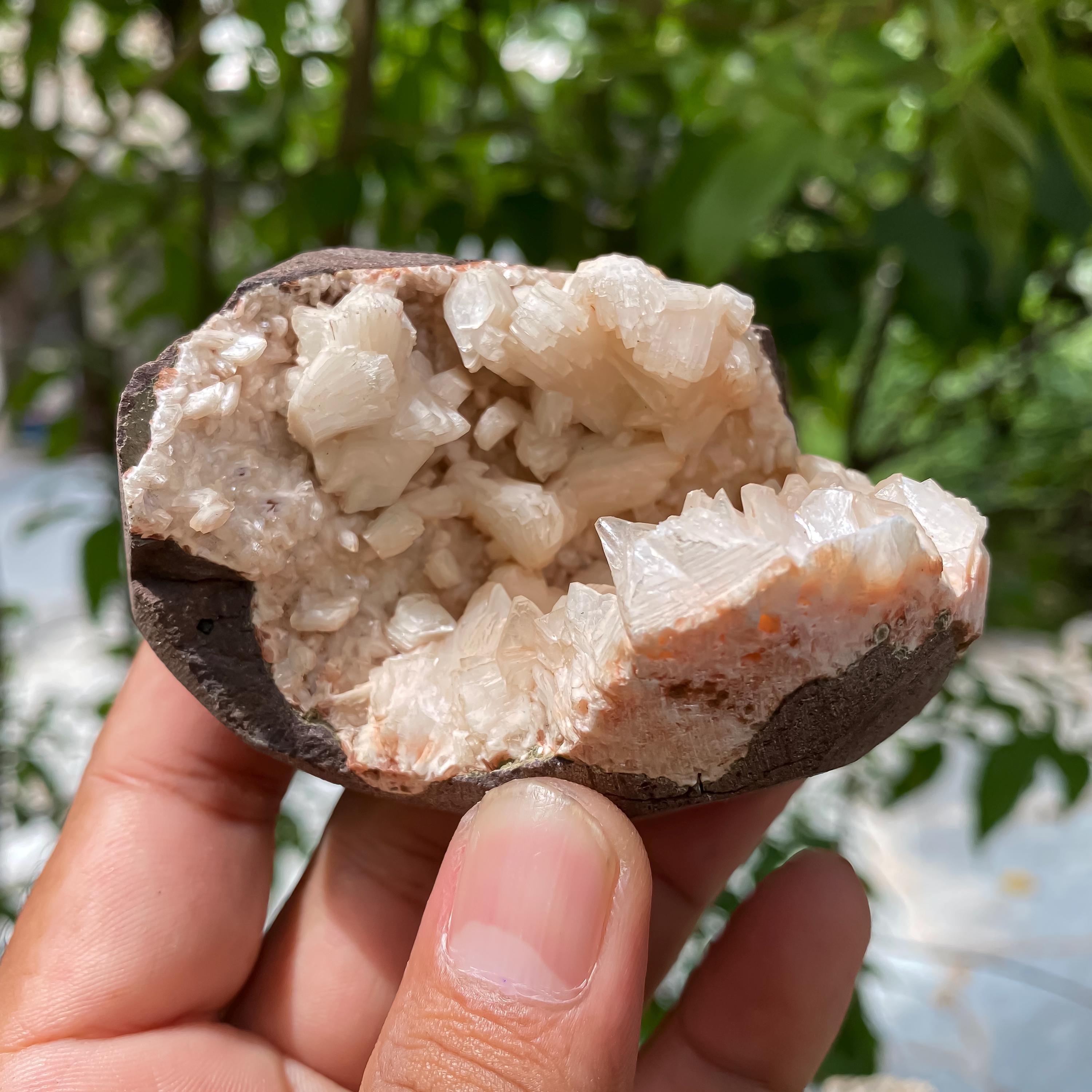 Stillbite Apophyllite Geode Rough - Raw Crystal Cluster for Healing, Energy Work & Spiritual Decor 170gm