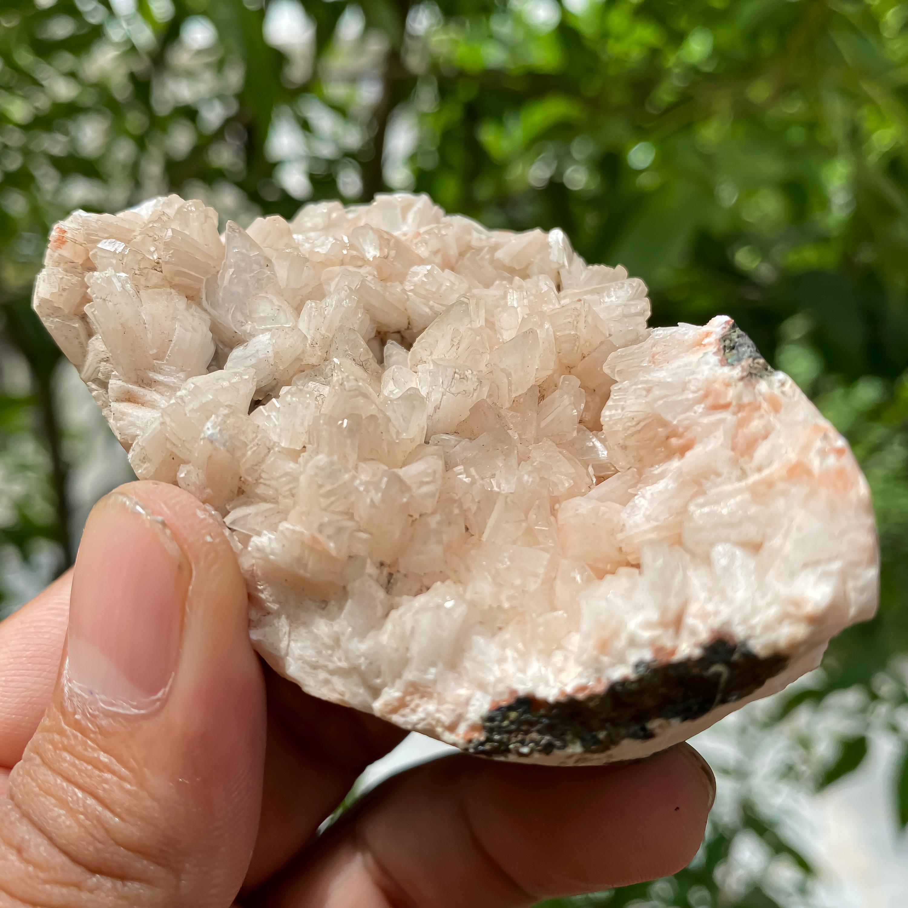Natural Stillbite Apophyllite Geode - Raw Minerals for Healing, Meditation & Spiritual Energy Rough 120gm