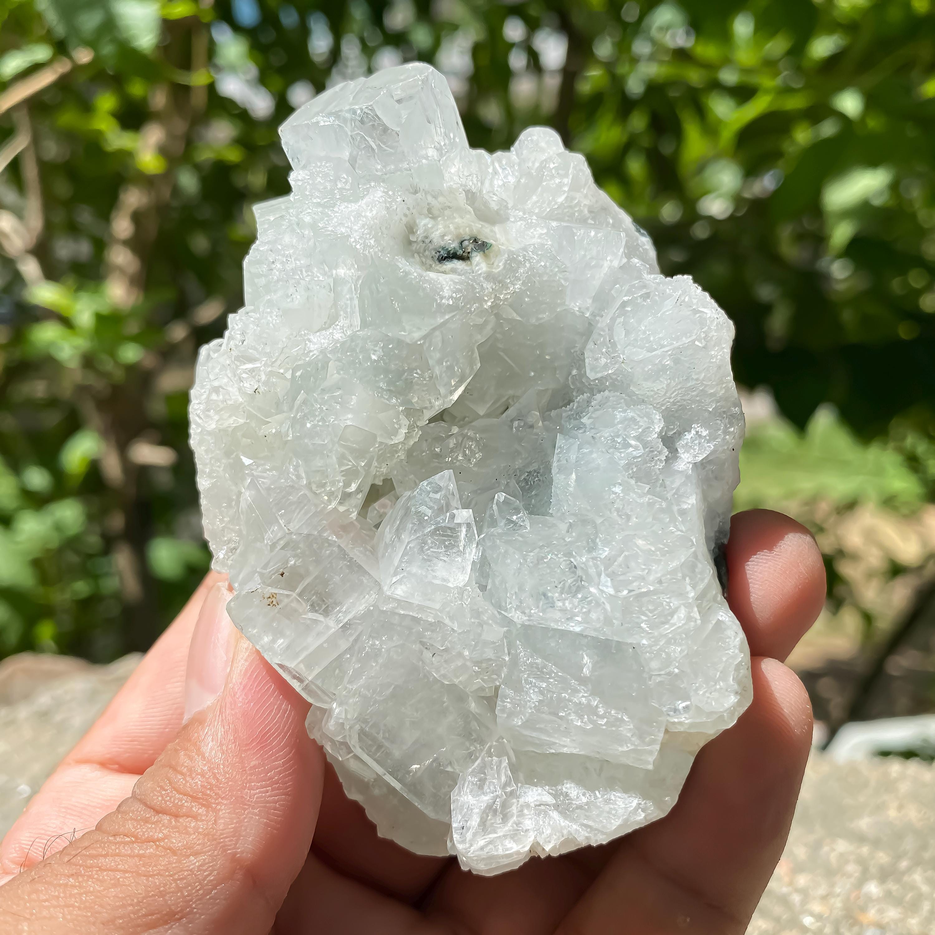 Natural Apophyllite Crystal Cluster  Clear Sparkling Healing Stone for Meditation & Energy Cleansing