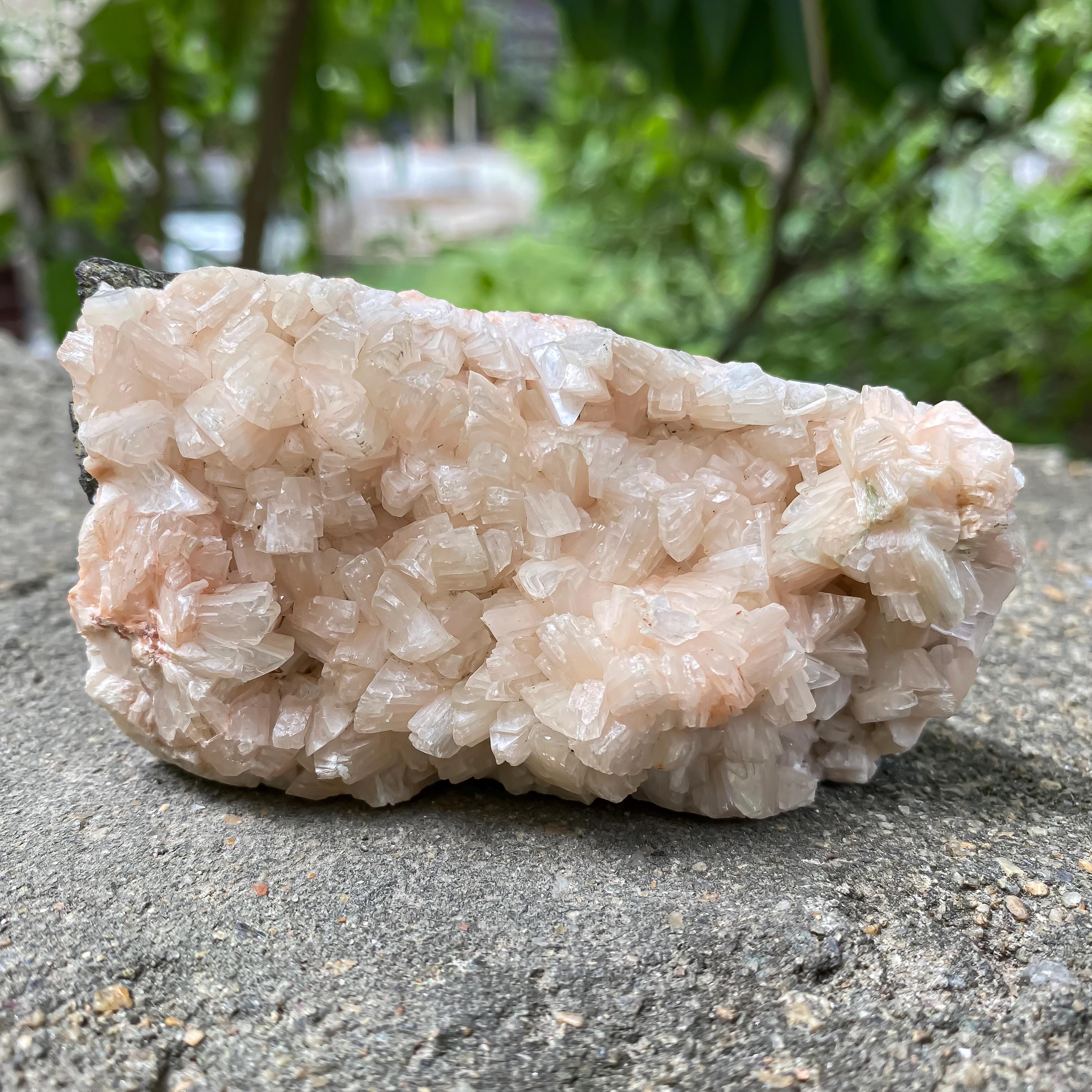 Standing Stilbite Apophyllite Specimen: Natural India Mineral Collection Rough 205gm