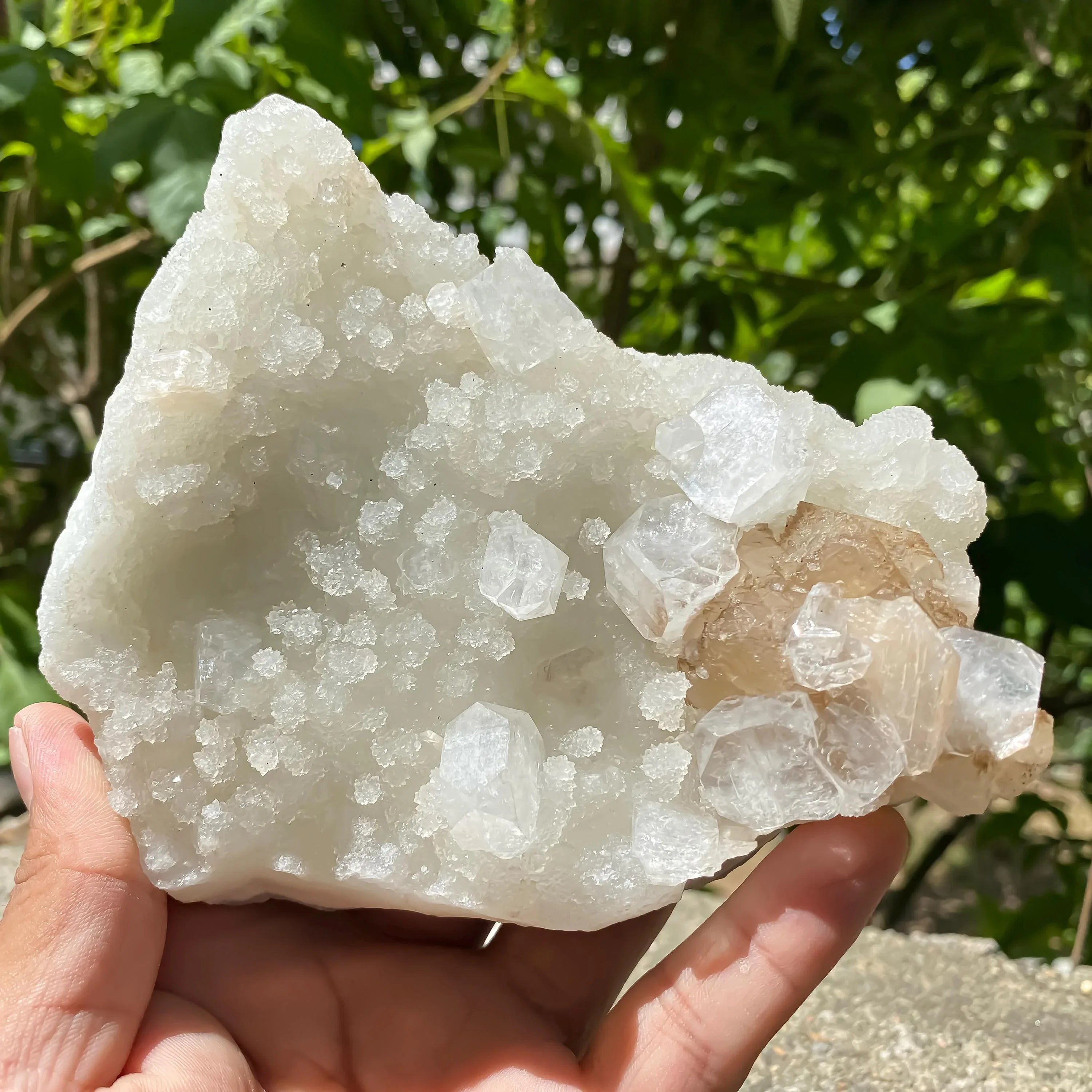 White Apophyllite Crystal Cluster Apophyllite Chalcedony 544gm Meditation & Healing Mineral Rough - Himalya Quartz