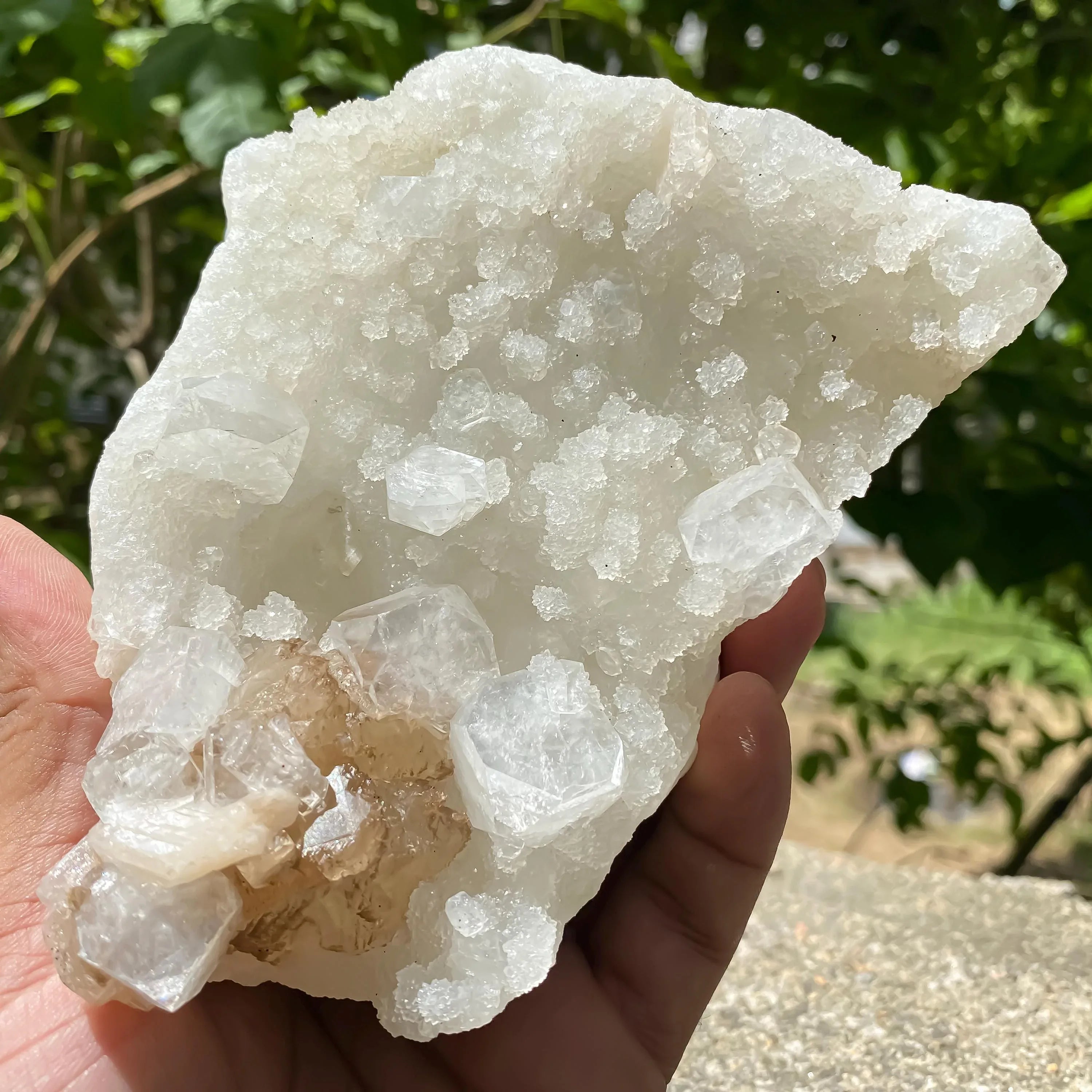 White Apophyllite Crystal Cluster Apophyllite Chalcedony 544gm Meditation & Healing Mineral Rough - Himalya Quartz