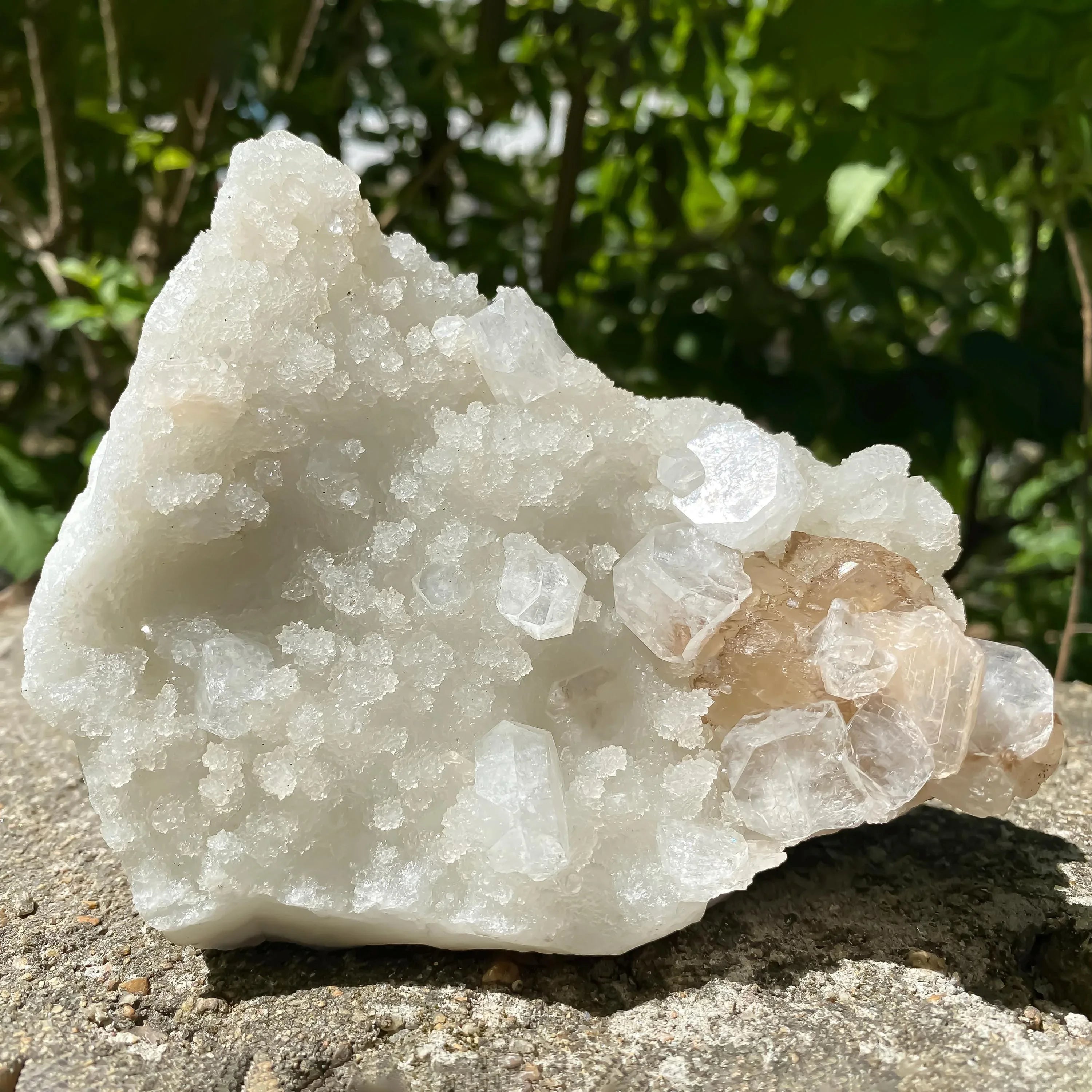 White Apophyllite Crystal Cluster Apophyllite Chalcedony 544gm Meditation & Healing Mineral Rough - Himalya Quartz