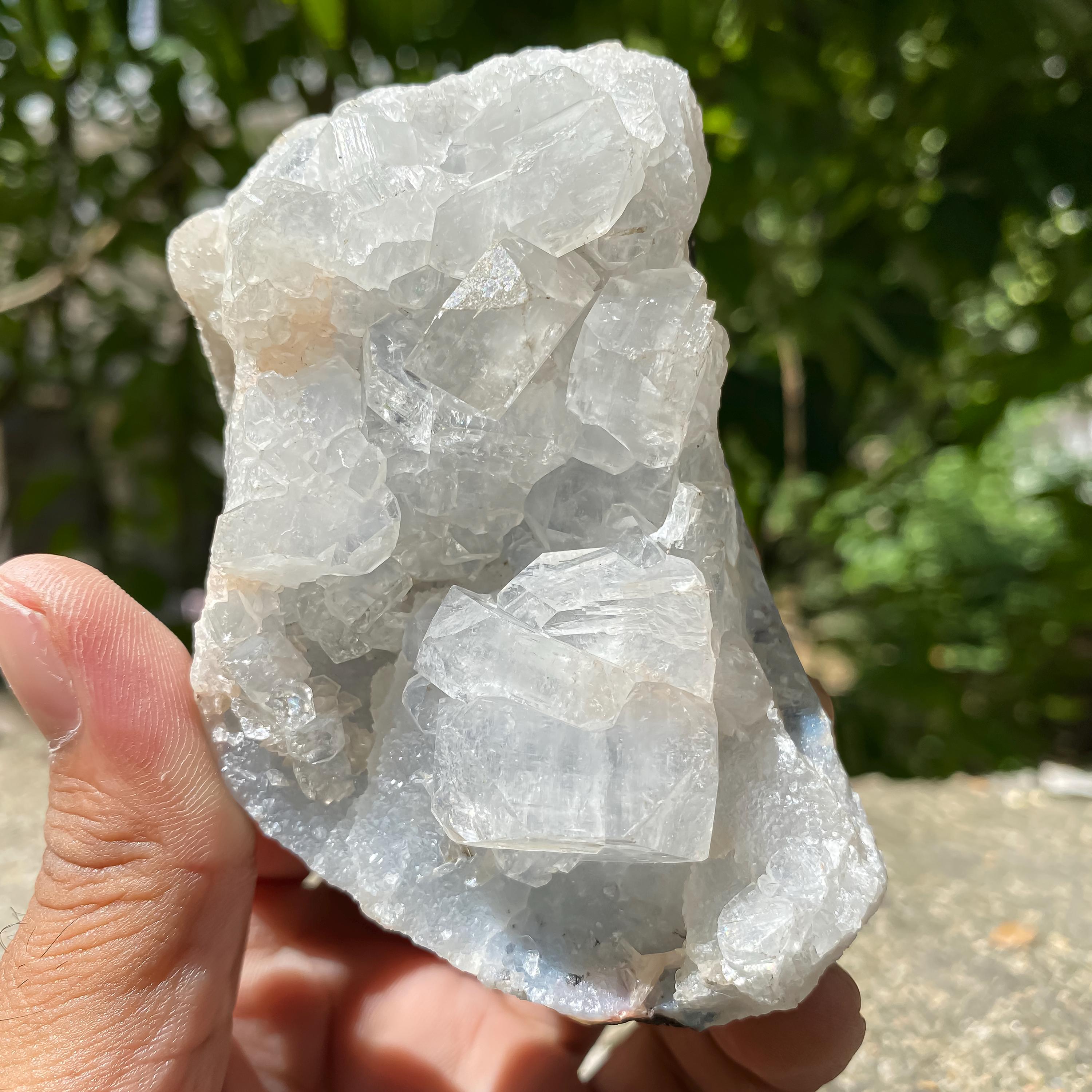 White Apophyllite Crystal Cluster  265gm Natural Rough Druzy Mineral Specimen