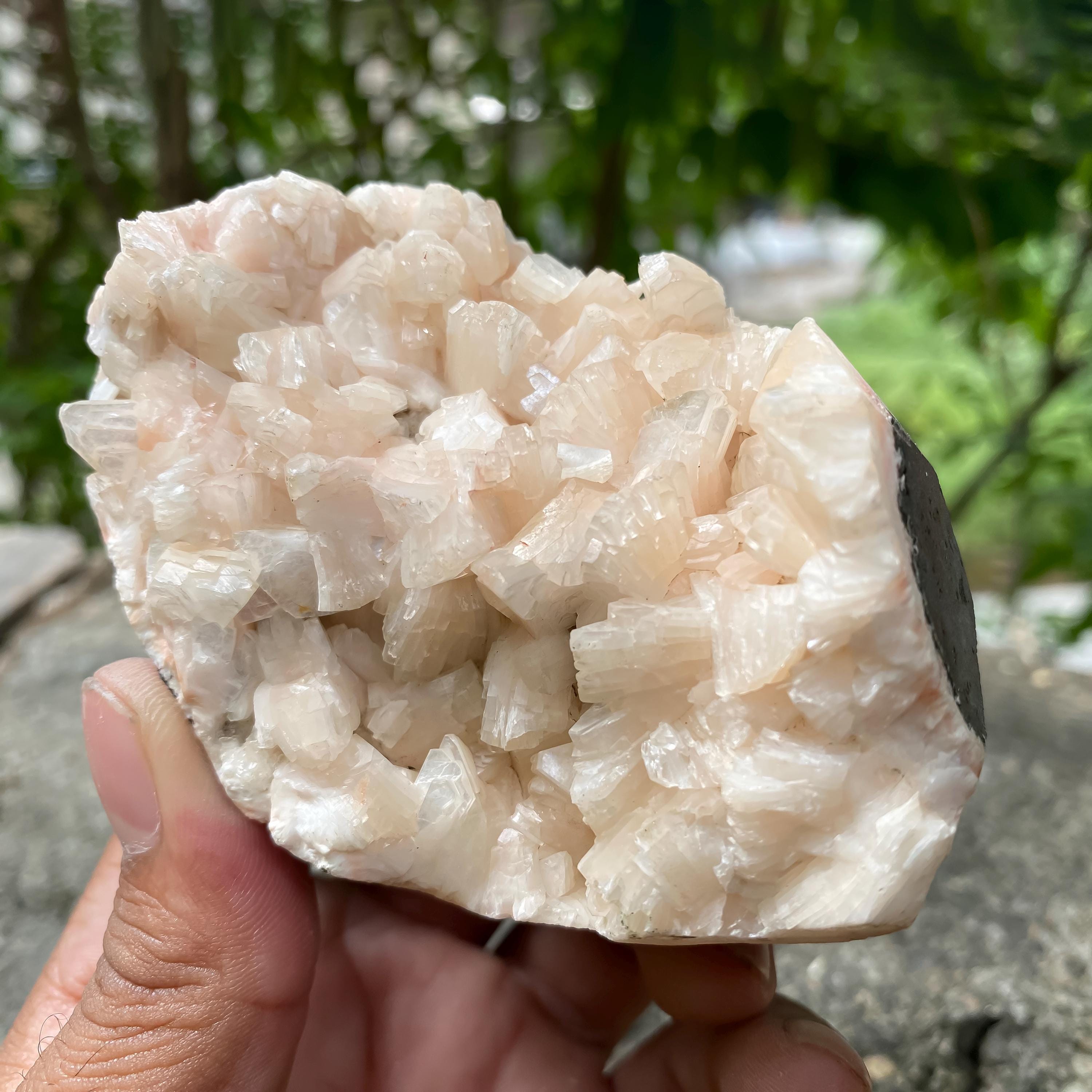 Natural Stilbite & Apophyllite Geode Cluster  315gm Raw Mineral Specimen, Healing Crystal Rough