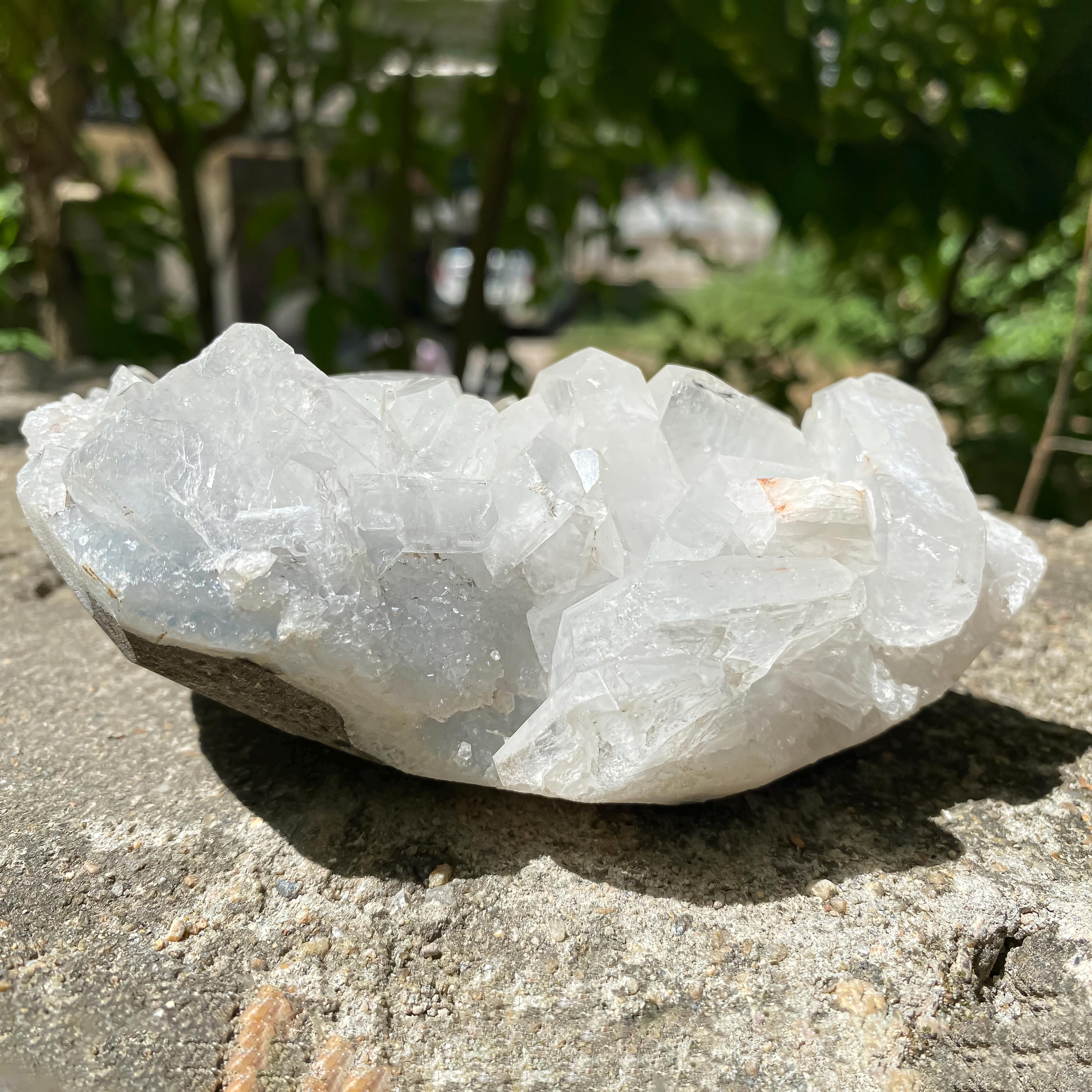 Natural White Apophyllite Crystal Cluster: Reiki Healing Stone 420gm