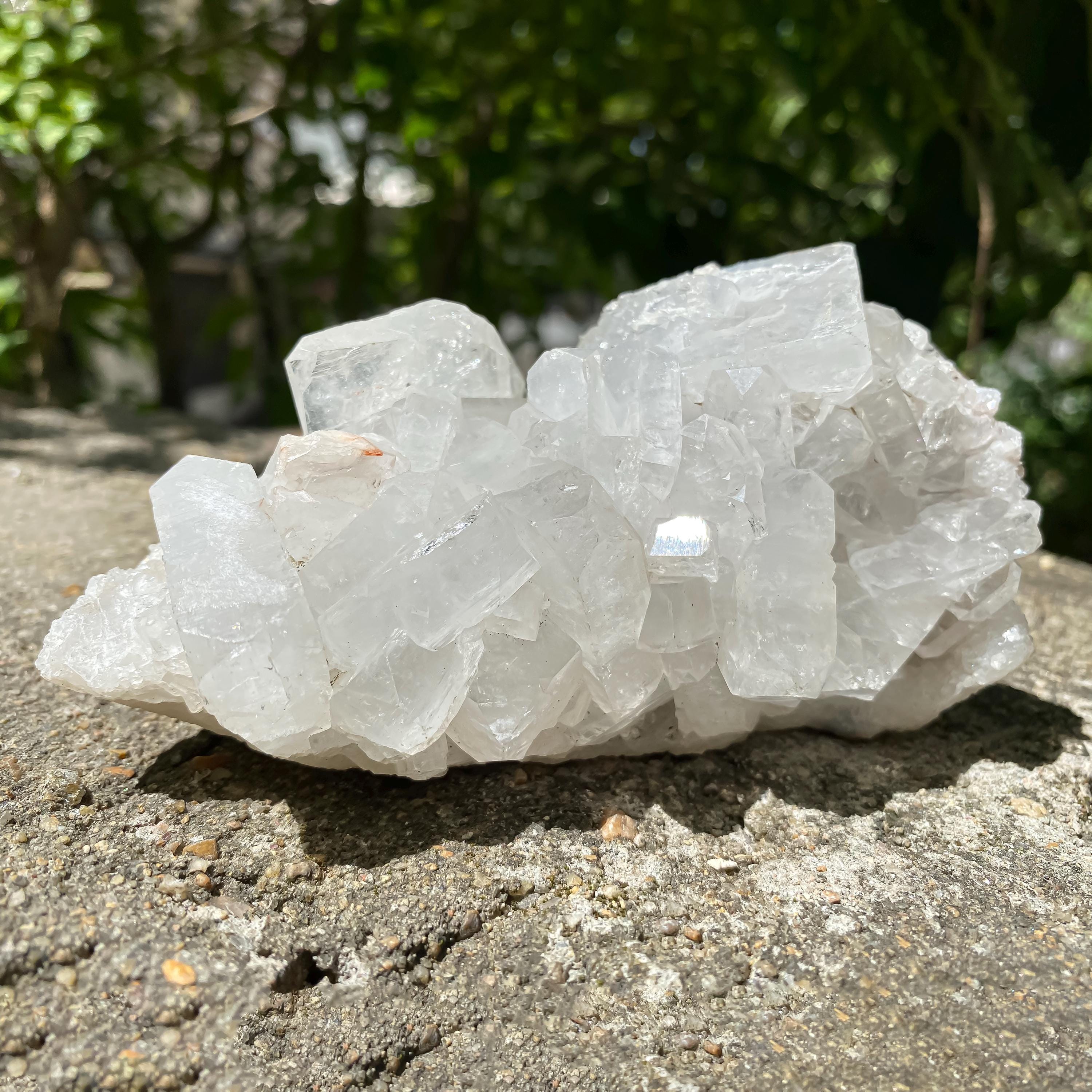 Natural White Apophyllite Crystal Cluster: Reiki Healing Stone 420gm
