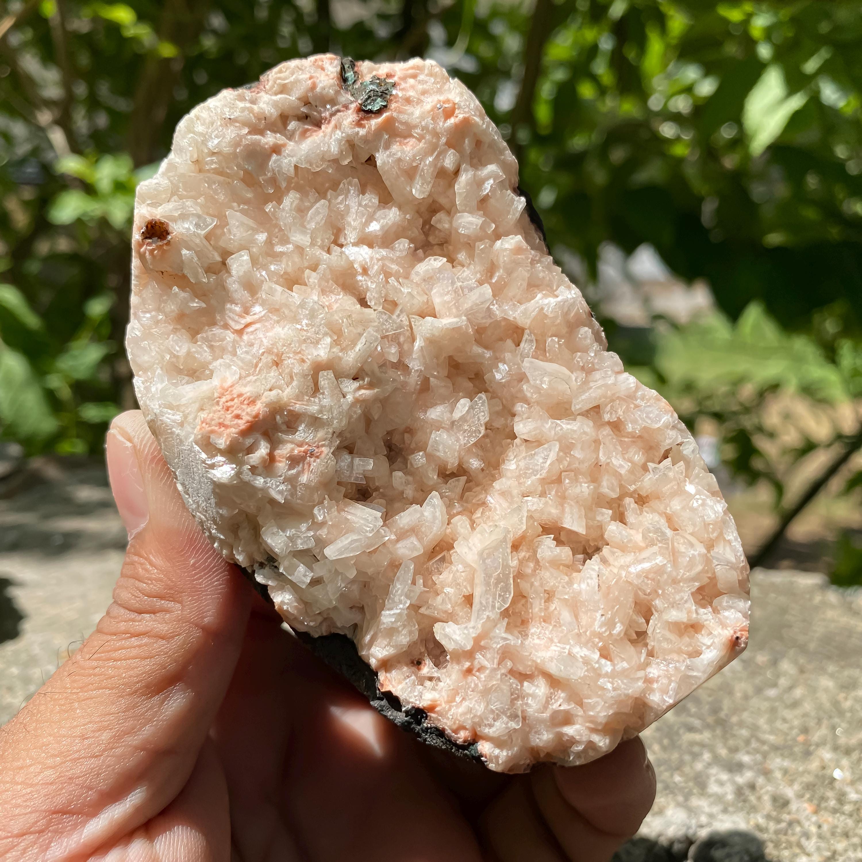 Natural Stilbite Apophyllite Geode Specimen: Rough Mineral Collection Cluster 365gm