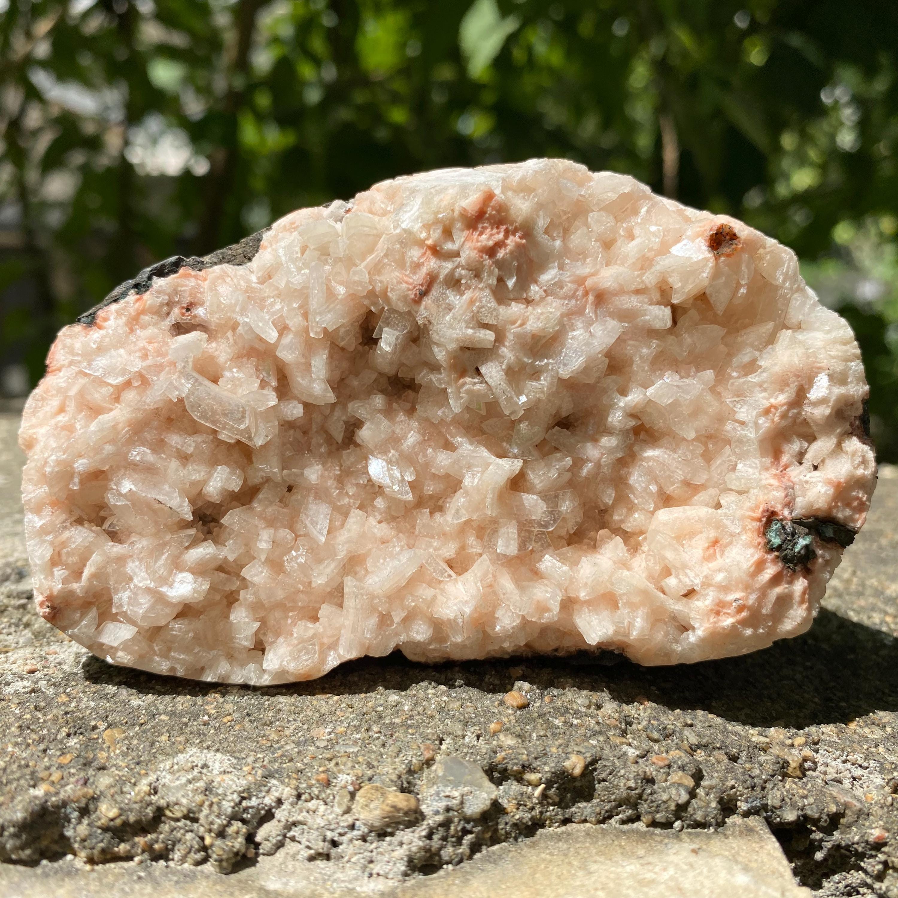 Natural Stilbite Apophyllite Geode Specimen: Rough Mineral Collection Cluster 365gm