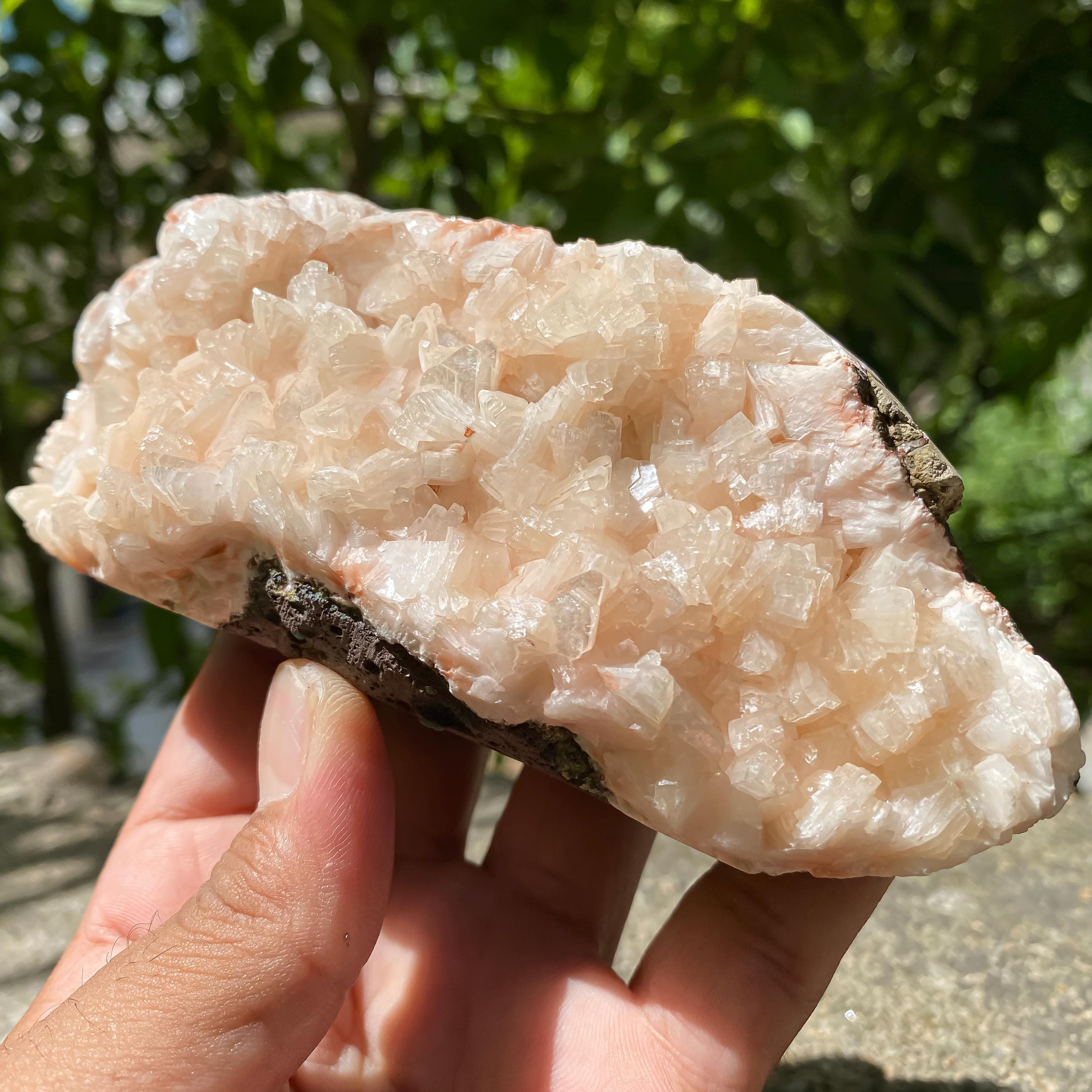 Raw Peach Stilbite Apophyllite Cluster: Healing Crystal Rough Minerals 450gm