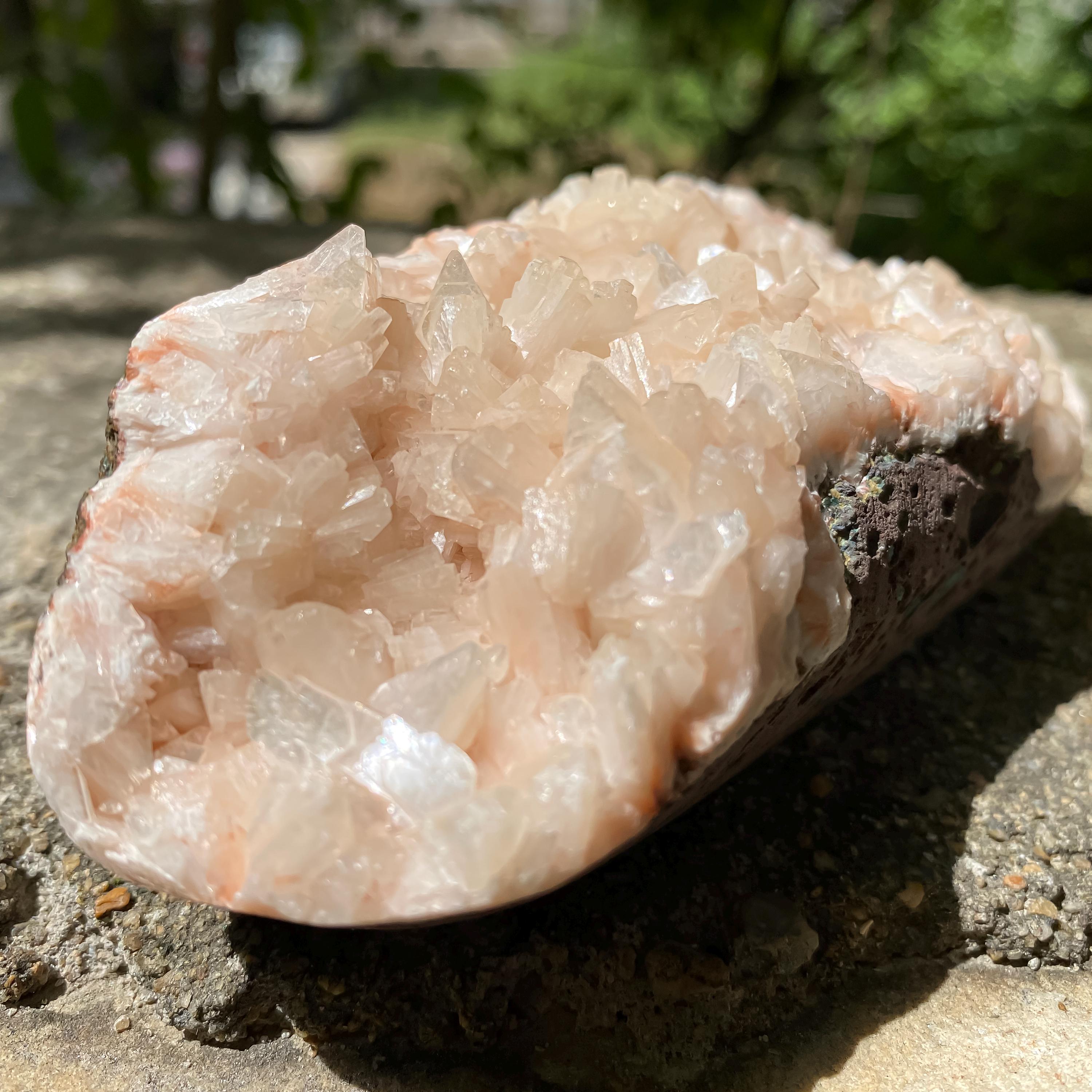 Raw Peach Stilbite Apophyllite Cluster: Healing Crystal Rough Minerals 450gm