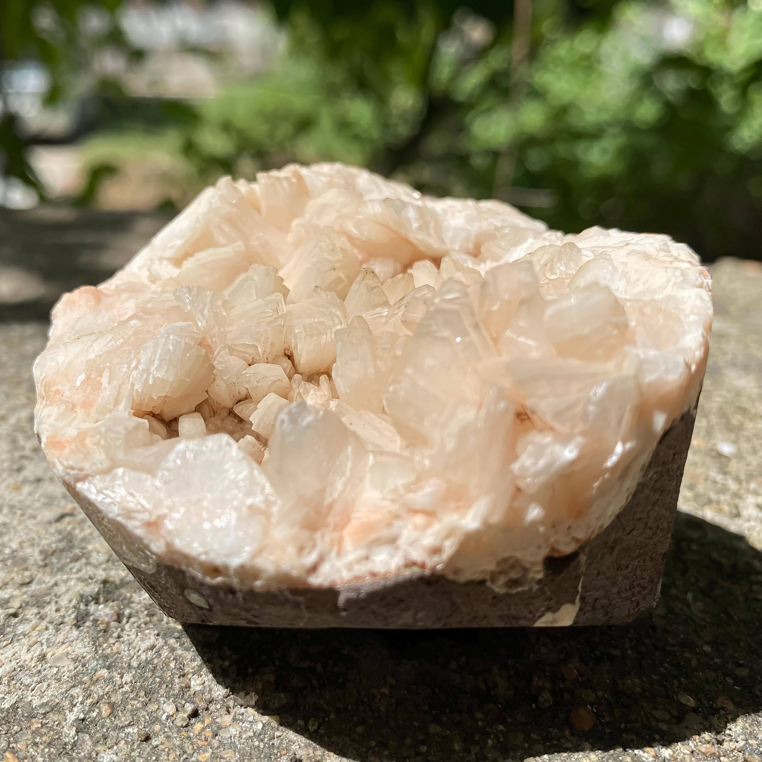 Natural Stillbite Apophyllite Geode Crystal Cluster for Healing, 225gm Meditation & Home Decor Gifts