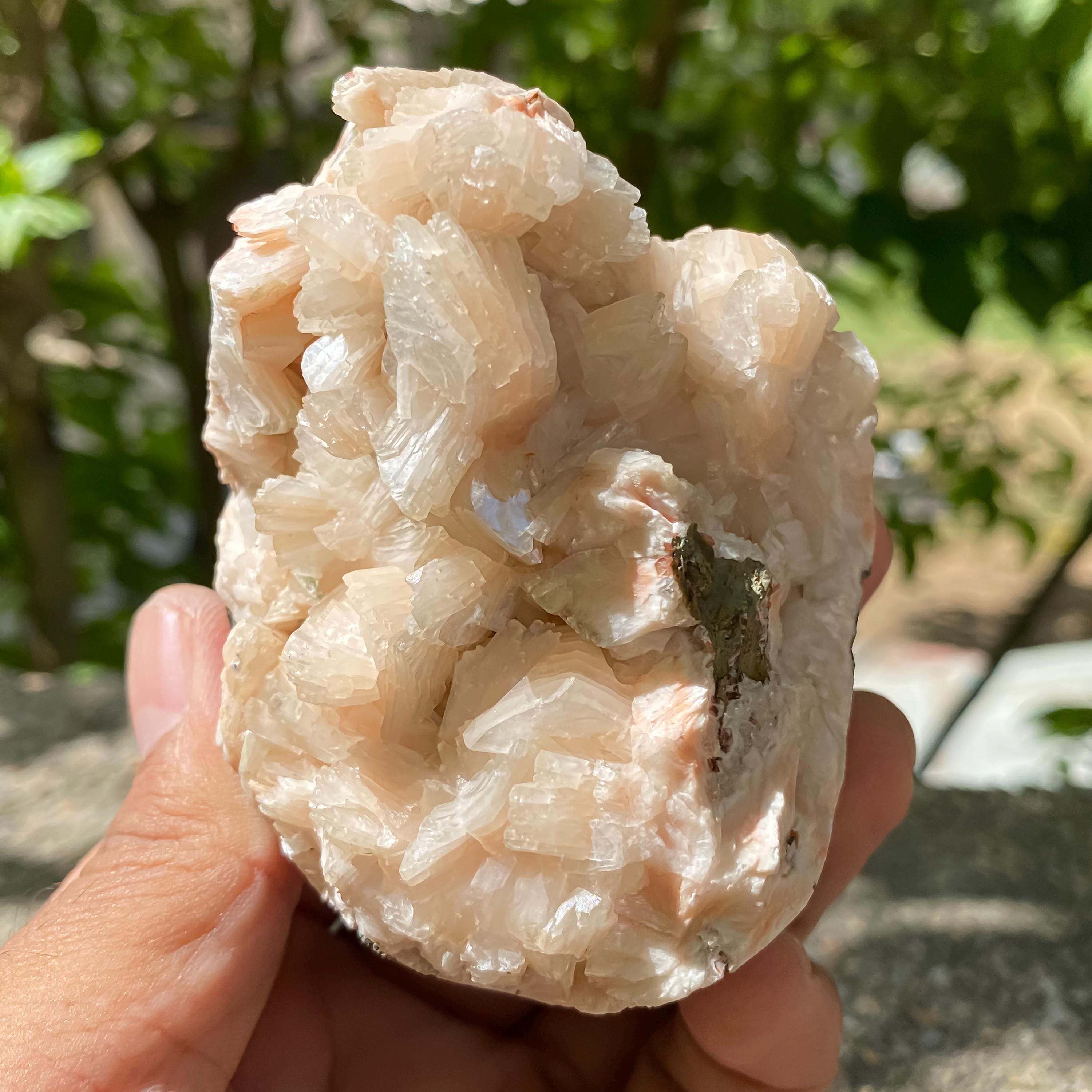 Peach Stilbite Apophyllite Cluster: Raw Healing Crystal, Reiki Decor 350gm