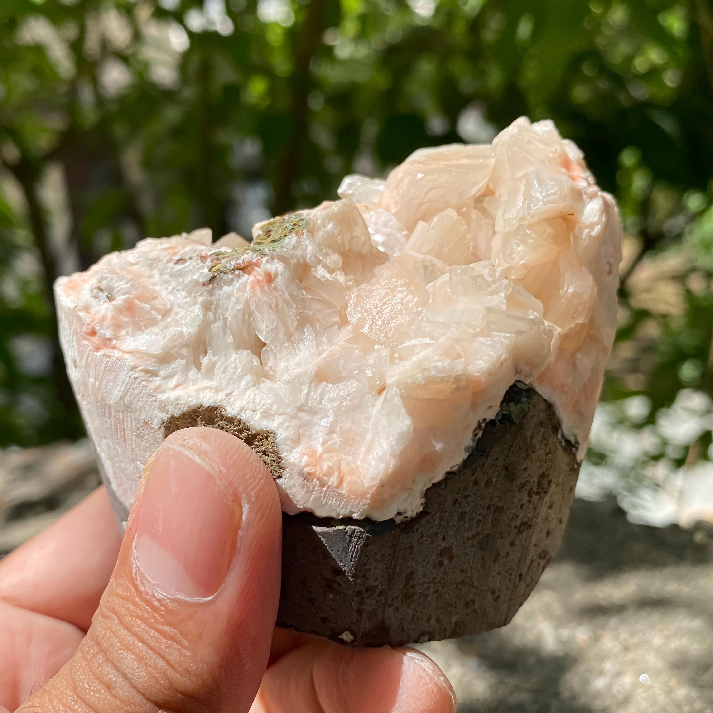 Peach Stilbite Apophyllite Cluster: Raw Healing Crystal, Reiki Decor 350gm