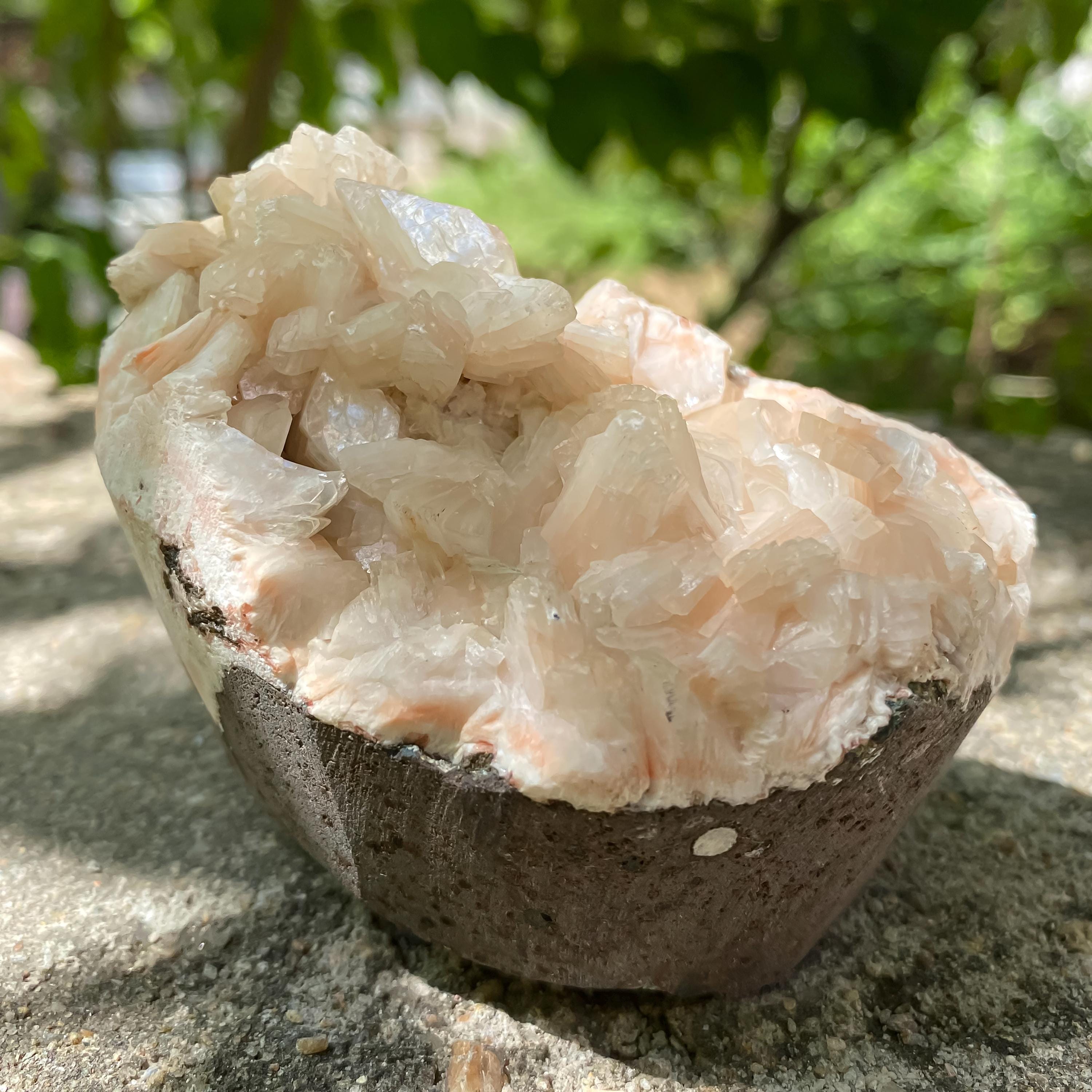 Peach Stilbite Apophyllite Cluster: Raw Healing Crystal, Reiki Decor 350gm