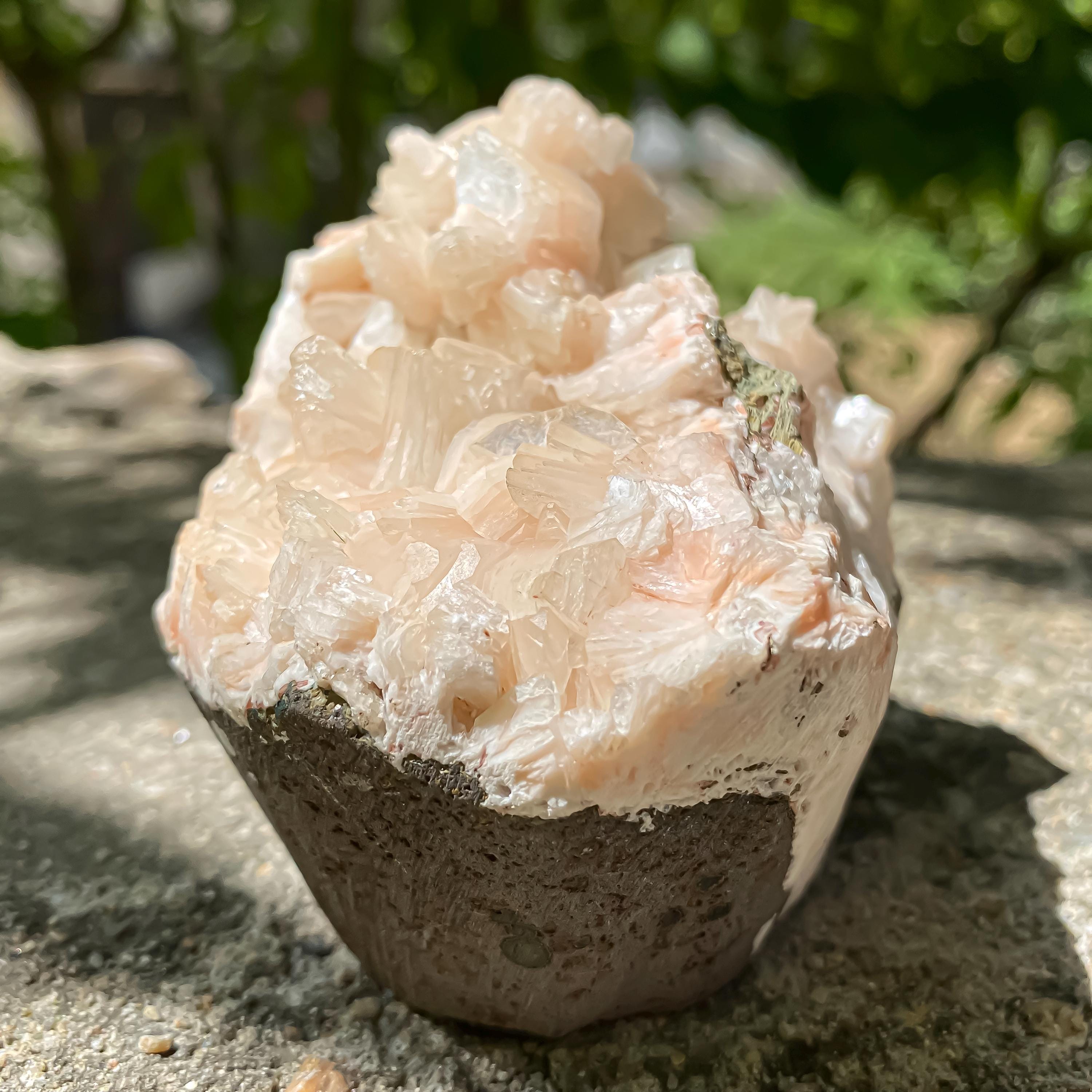 Peach Stilbite Apophyllite Cluster: Raw Healing Crystal, Reiki Decor 350gm