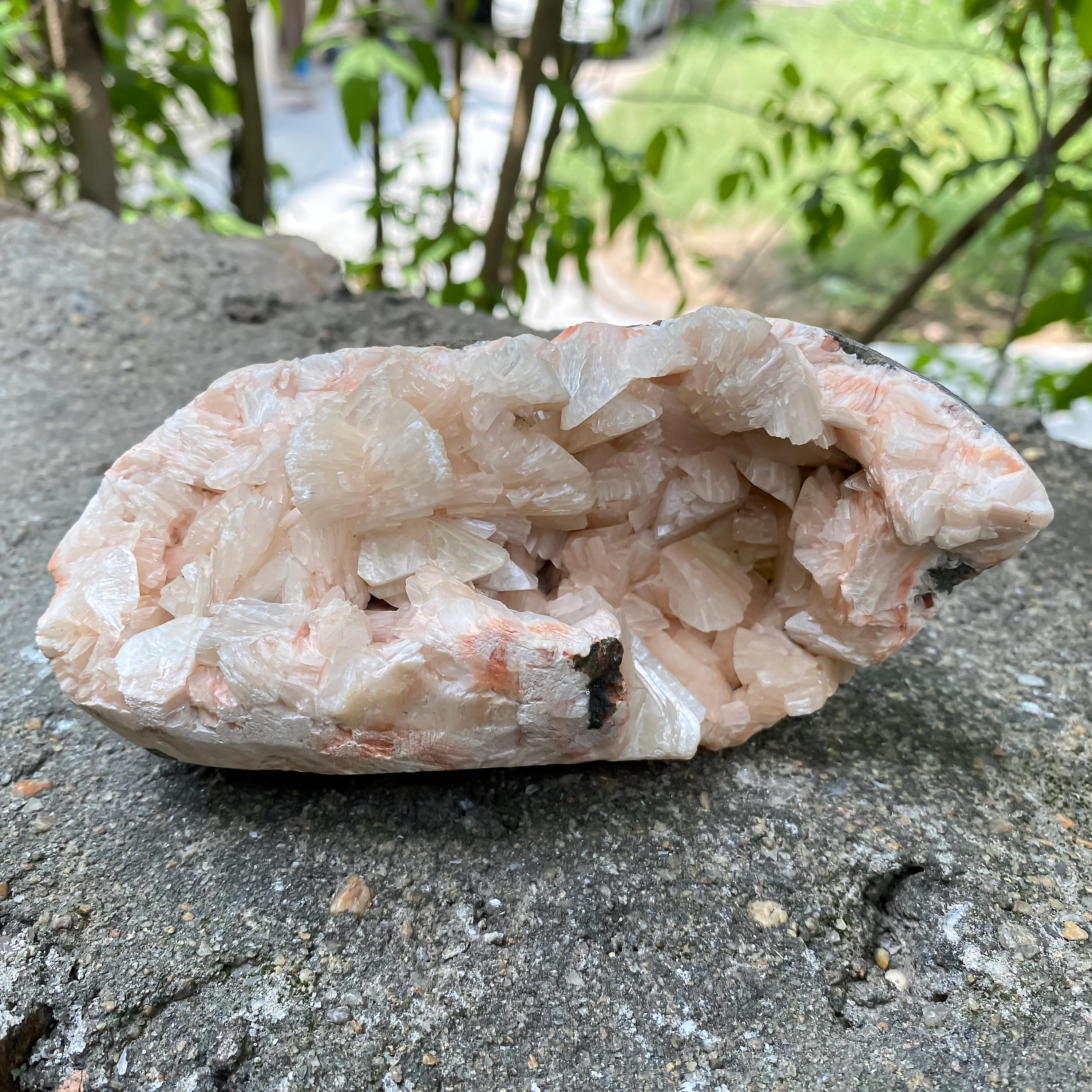 Raw Stillbite Apophyllite Geode Cluster Reiki Energy Crystal Mineral Specimen Rough 440gm