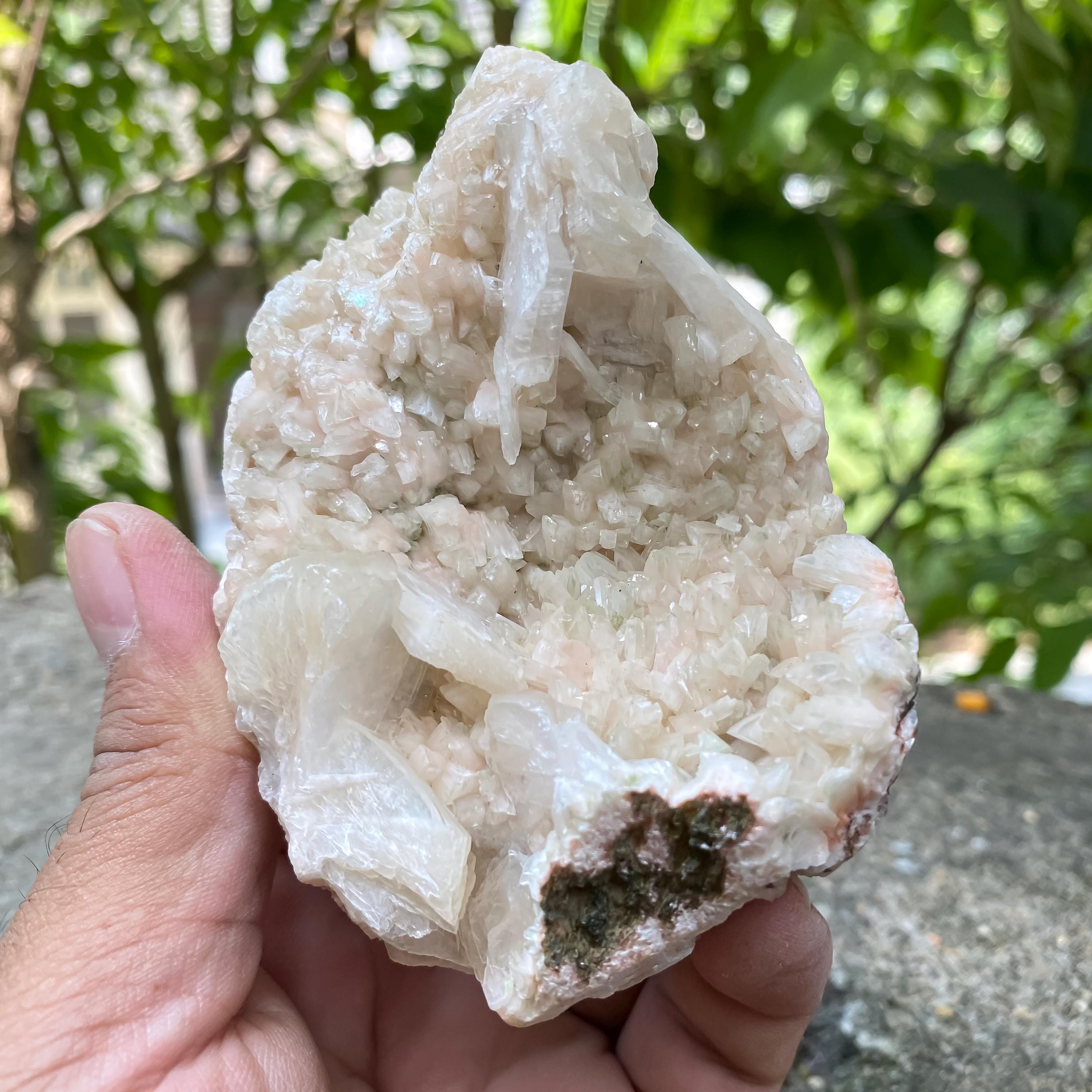 Crystals of Stilbite Apophyllite Stilbite in Matrix Cluster Rough 240gm