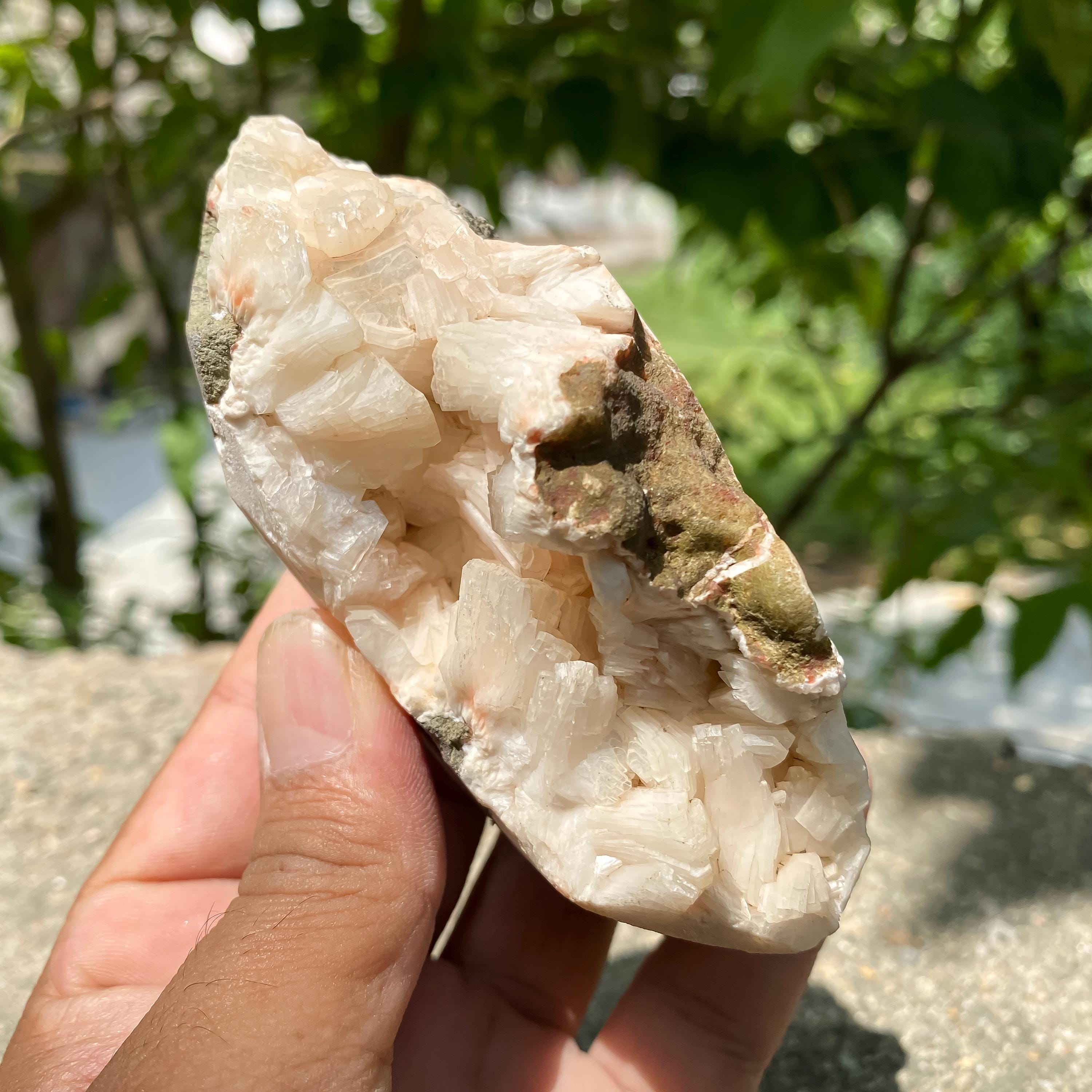 Raw Peach Stilbite Apophyllite Cluster: Healing Crystal Rough Minerals 315gm