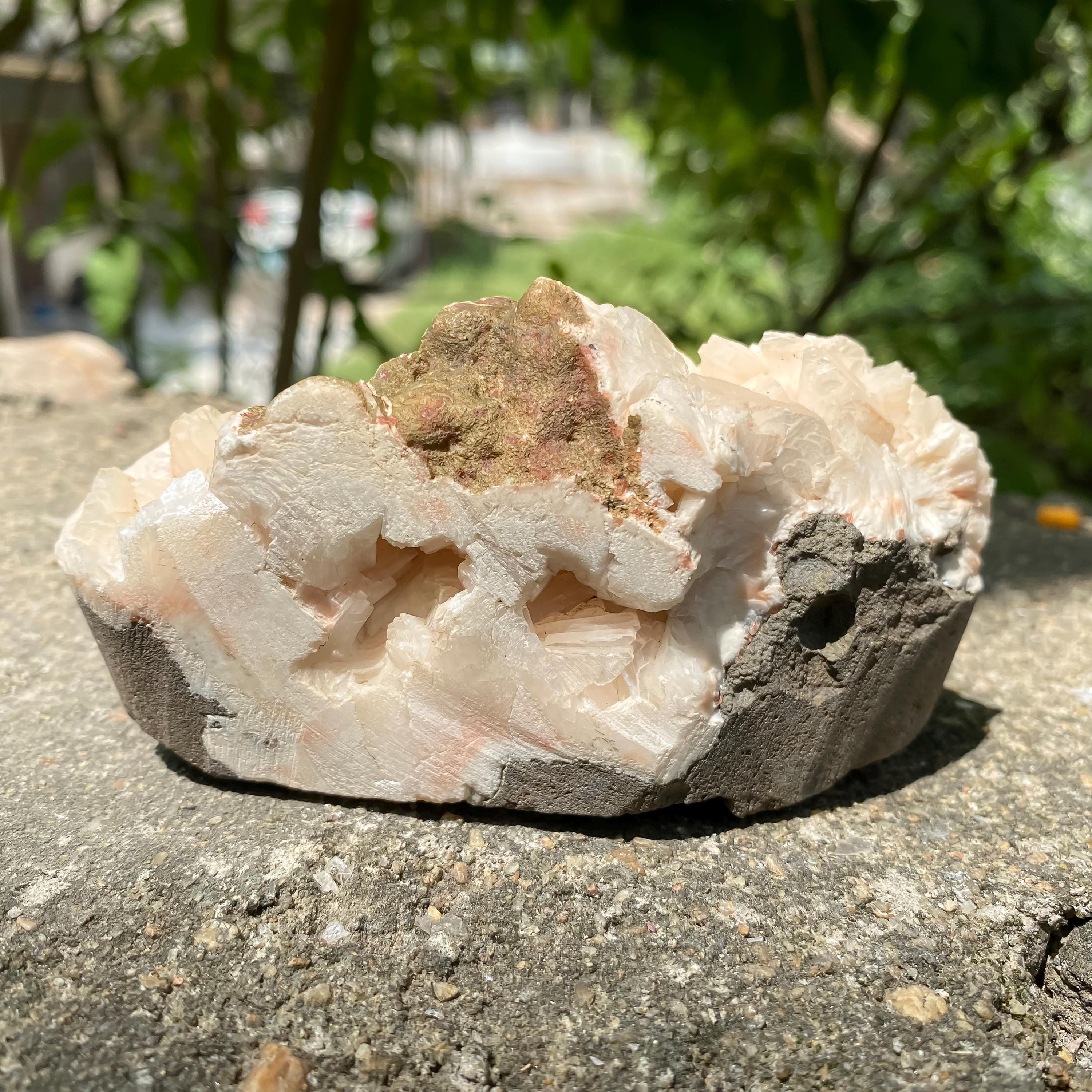 Raw Peach Stilbite Apophyllite Cluster: Healing Crystal Rough Minerals 315gm