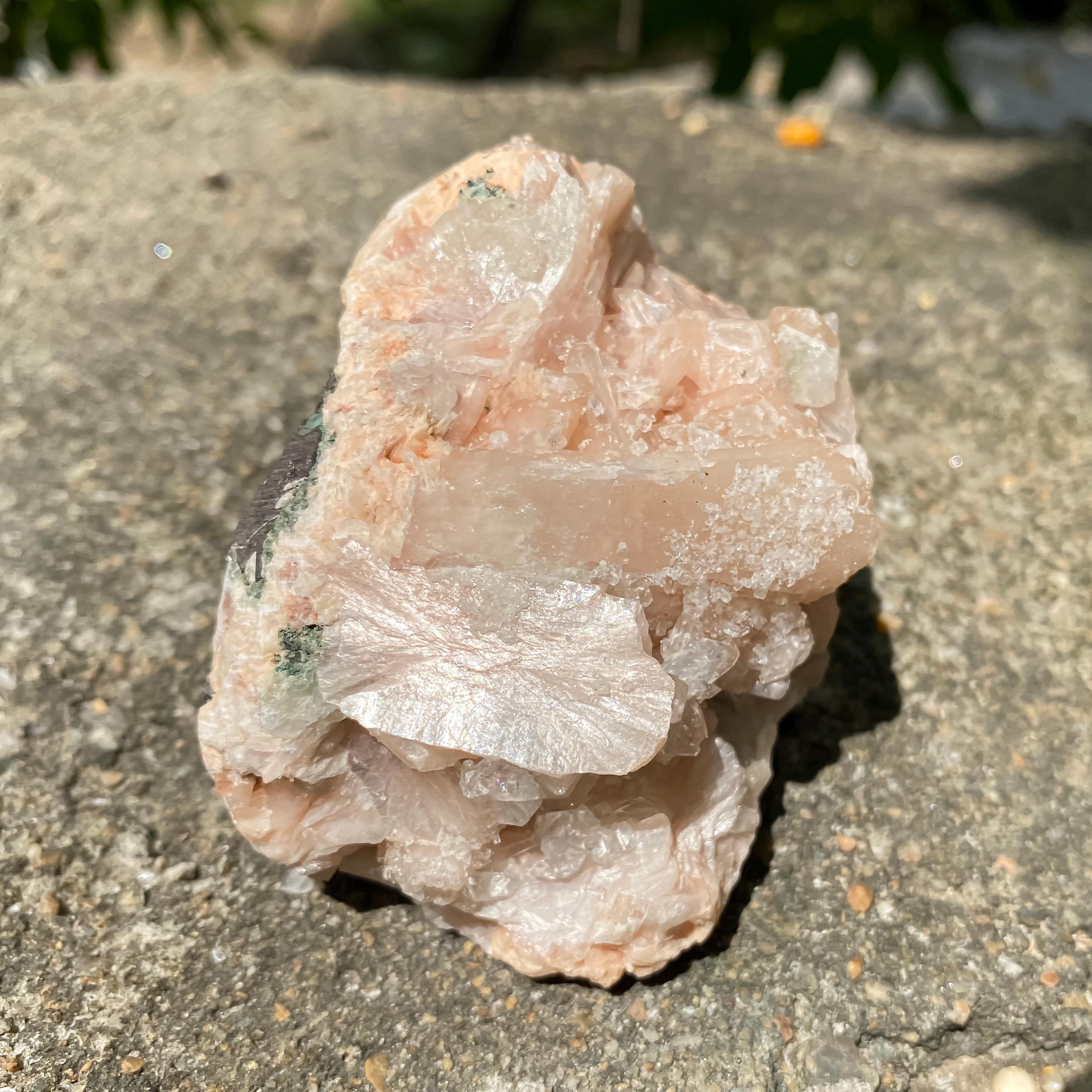 Natural Stilbite Apophyllite Geode Specimen: Rough Mineral Collection Cluster 180gm