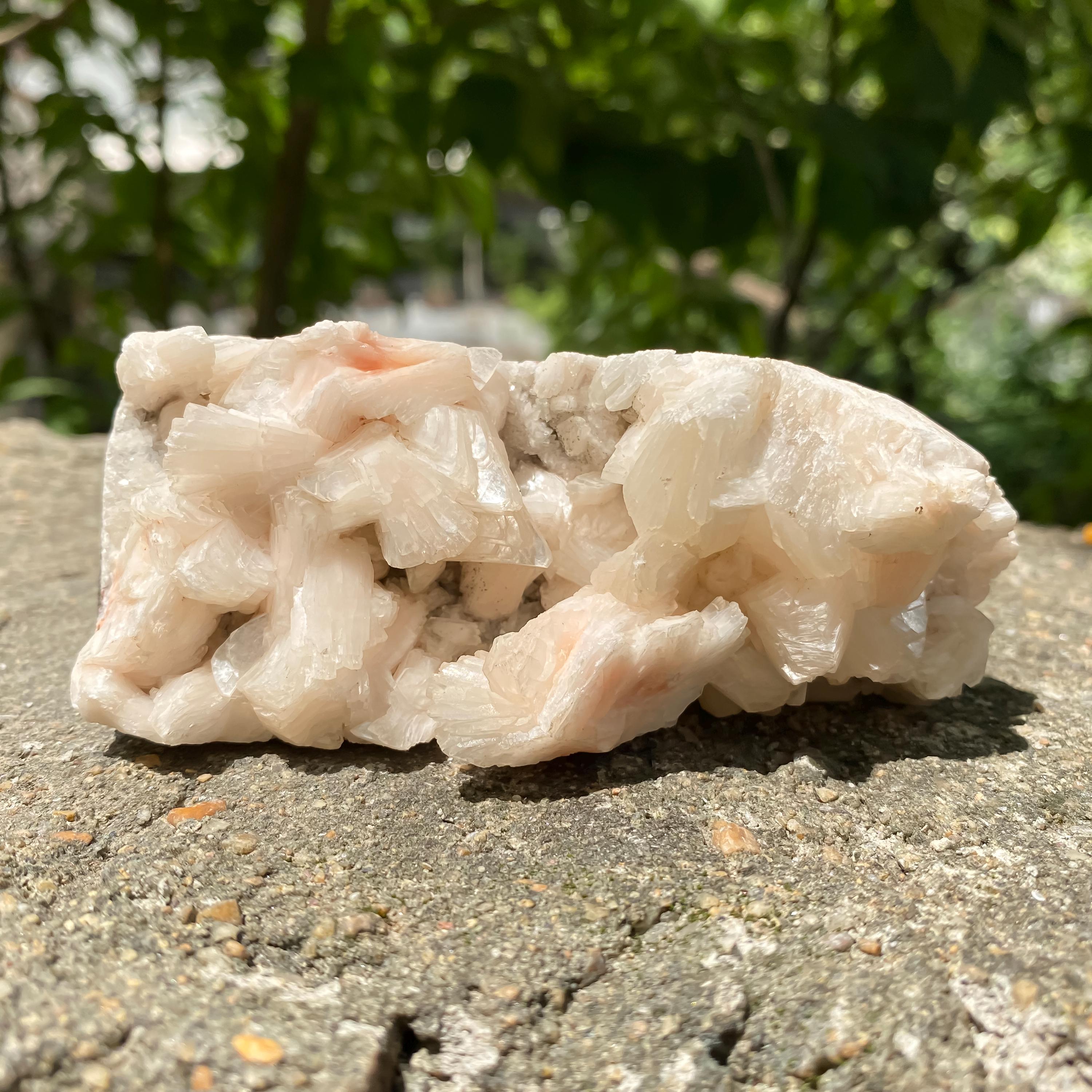Peach Stilbite Apophyllite Cluster: Natural Crystal for Meditation 240gm